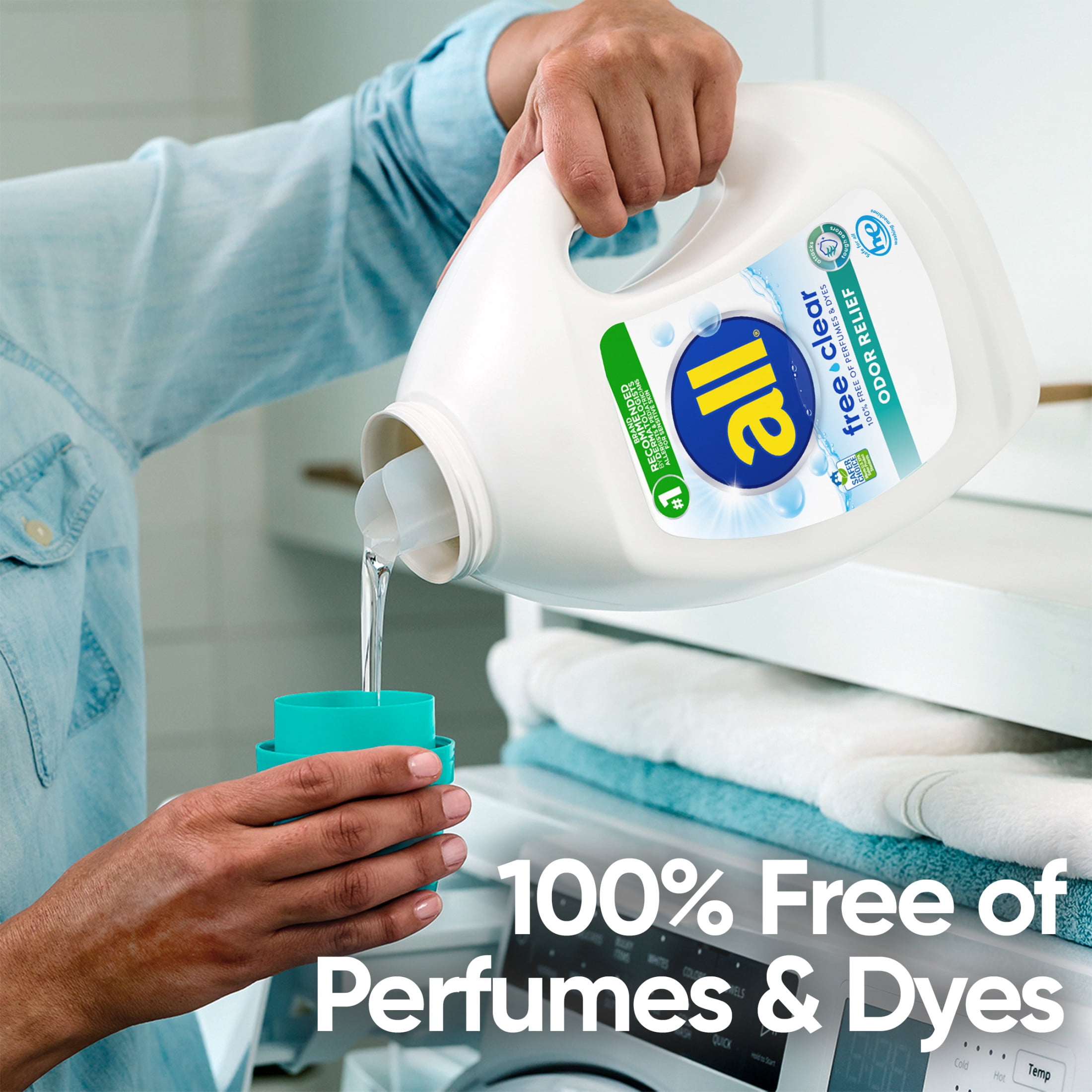 all Free Clear Liquid Laundry Detergent, Odor Relief for Sensitive Skin (Clear, 118 oz) nrke5