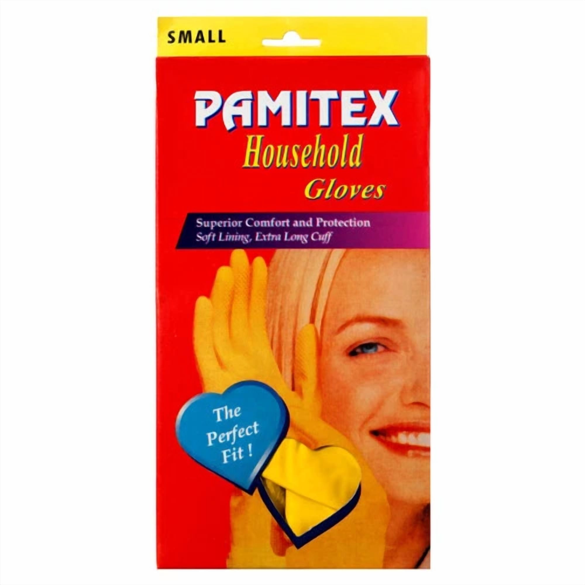Flint Latex Cleaning Gloves Extra Long Cuff Anti-Slip Grip (Yellow, Small) di5b8
