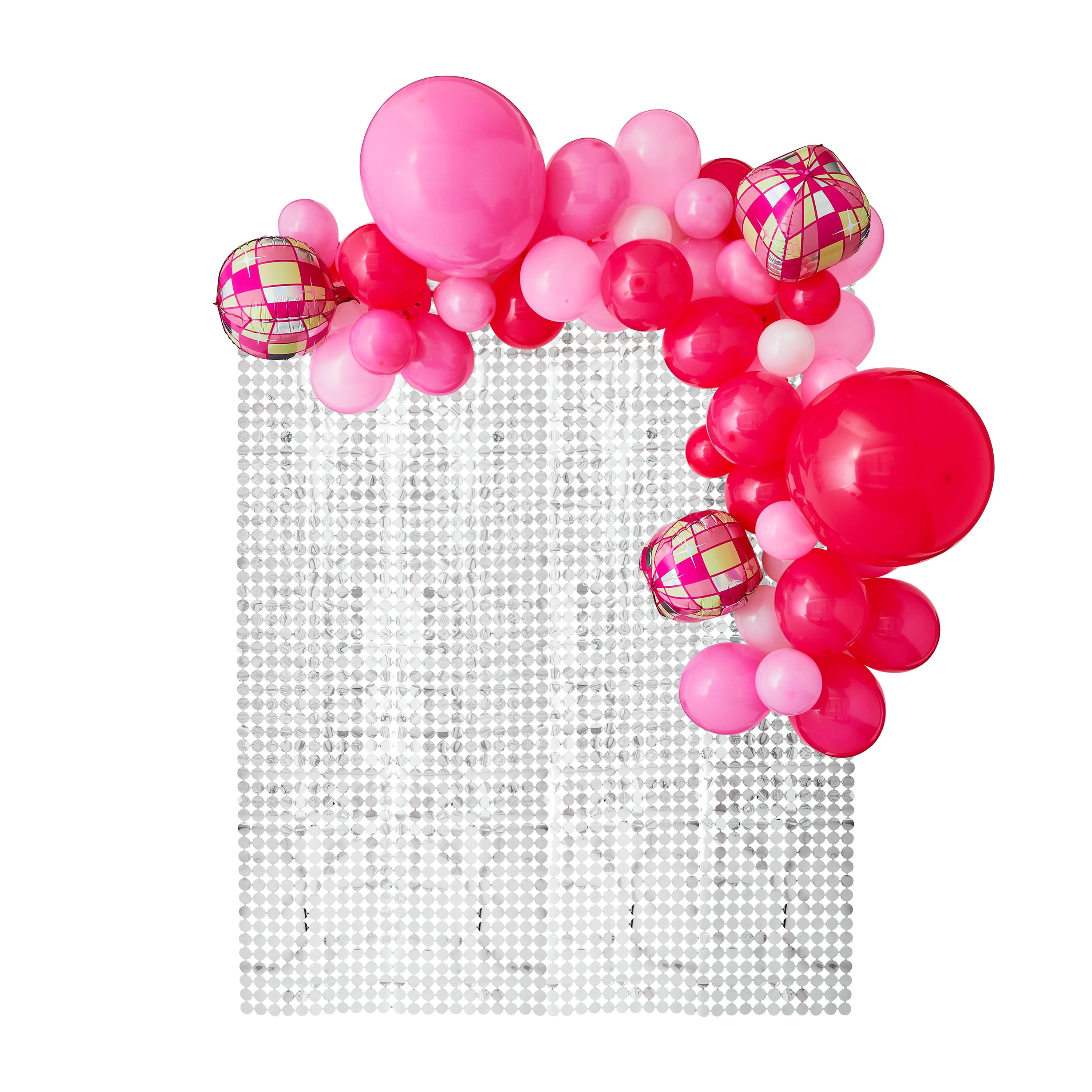 Way To Celebrate Disco Cowgirl Balloon Backdrop Kit, Pink and White Party Decorations (72 Pieces) 26llw