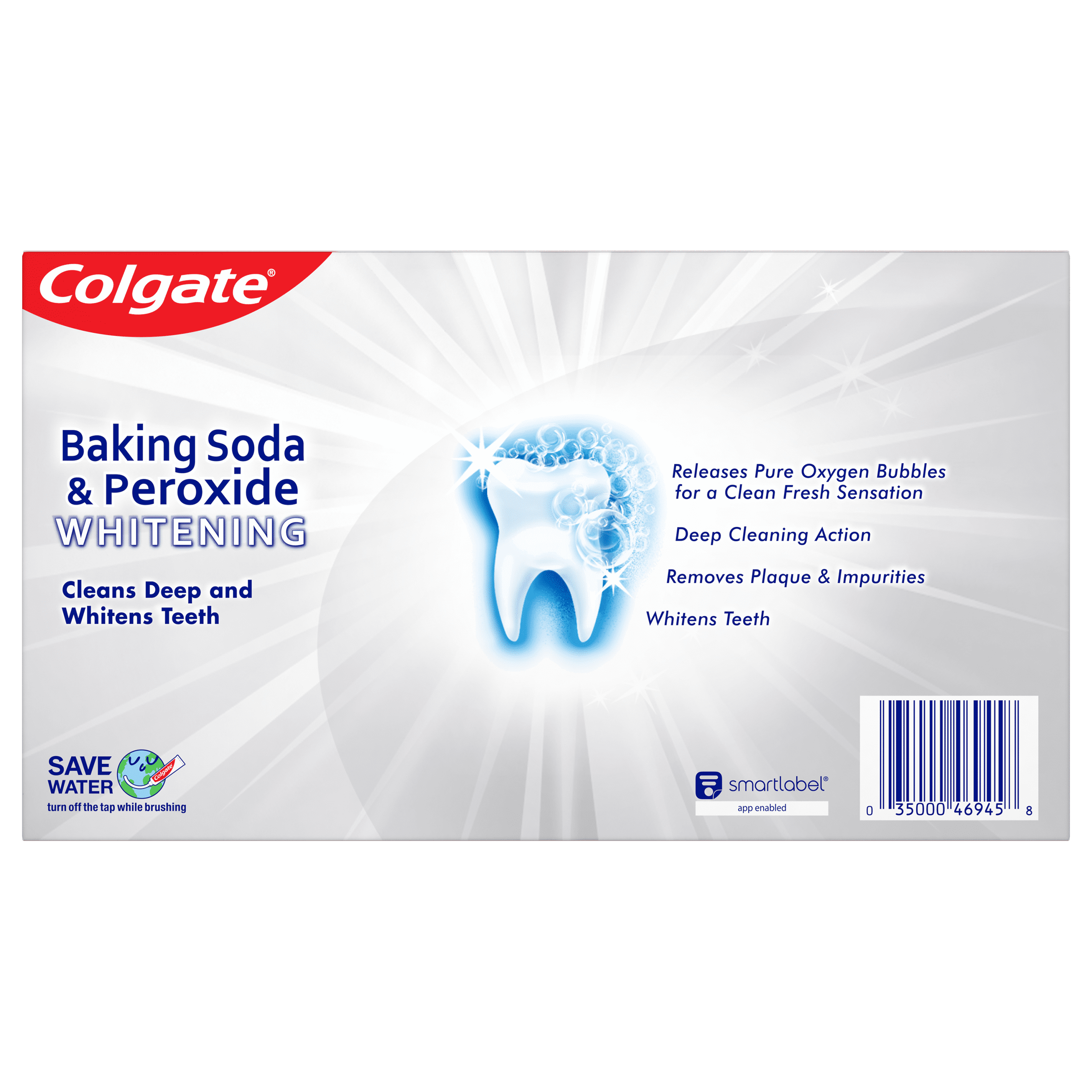 Colgate Baking Soda and Peroxide Whitening Toothpaste, Brisk Mint, Cavity Protection (3 Pack, 6 oz) i4172