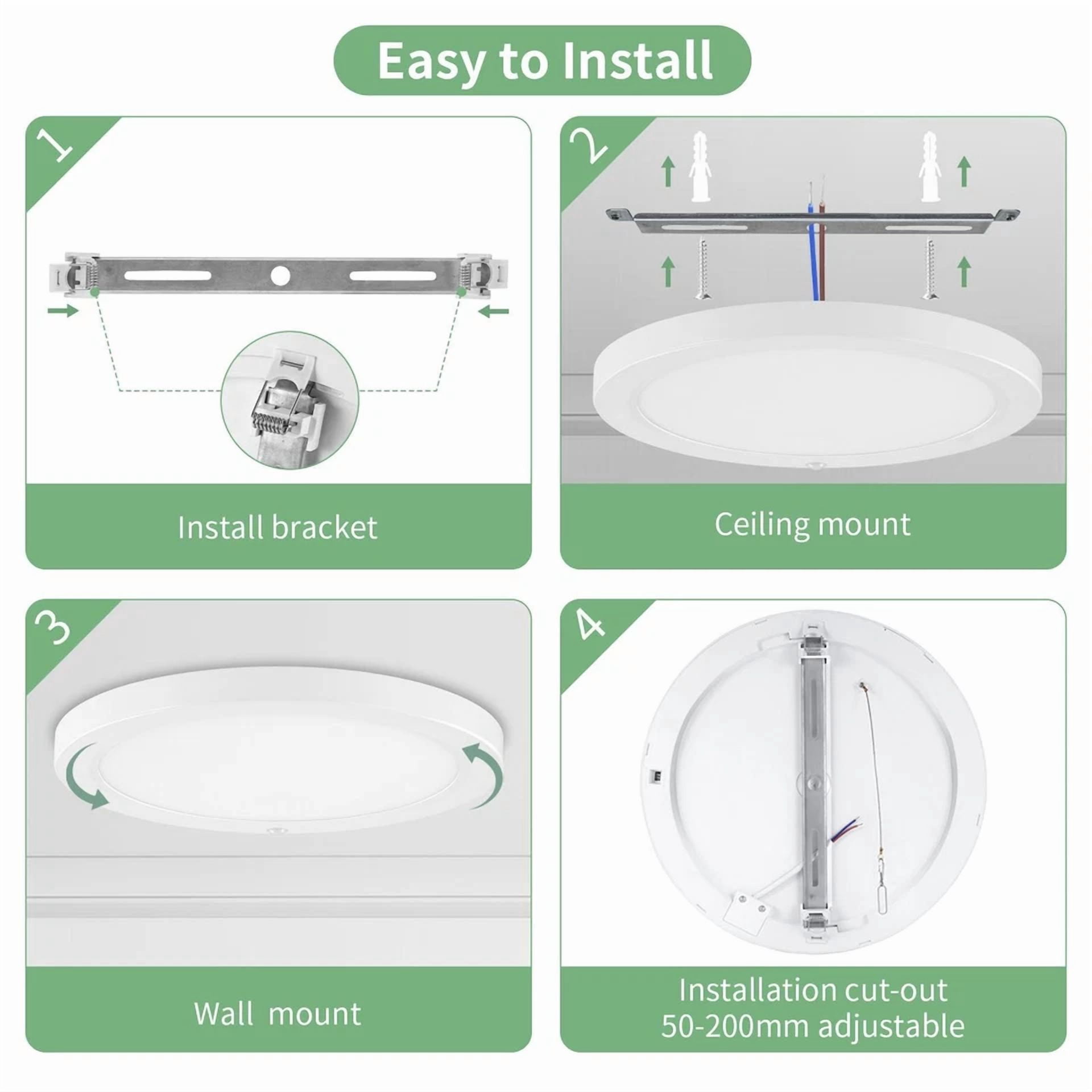 VAULT 12W LED Ceiling Down Light Flush Mount Fixture for Kitchen and Home (Dimmable, 6 in) nx180