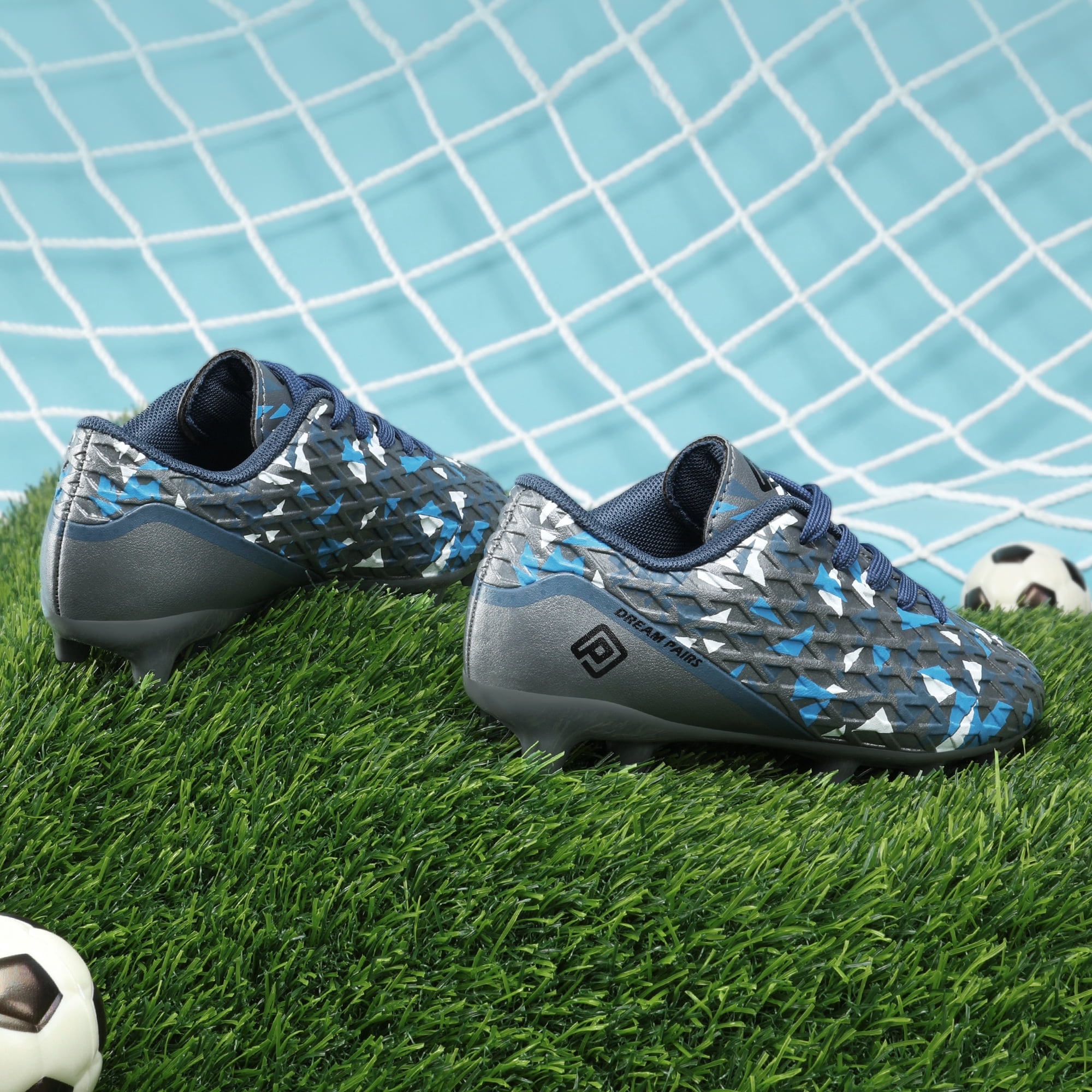 Dream Pairs Kids Soccer Cleats Lightweight Football Shoes (Blue, 13 Little Kid) 4o7wv