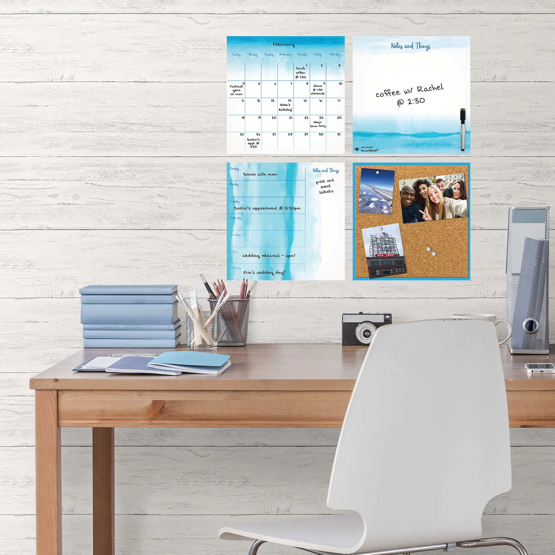 NuWallpaper Shiplap Vinyl Peel And Stick Wallpaper Sample (White, 8 in x 10 in) m5d4c