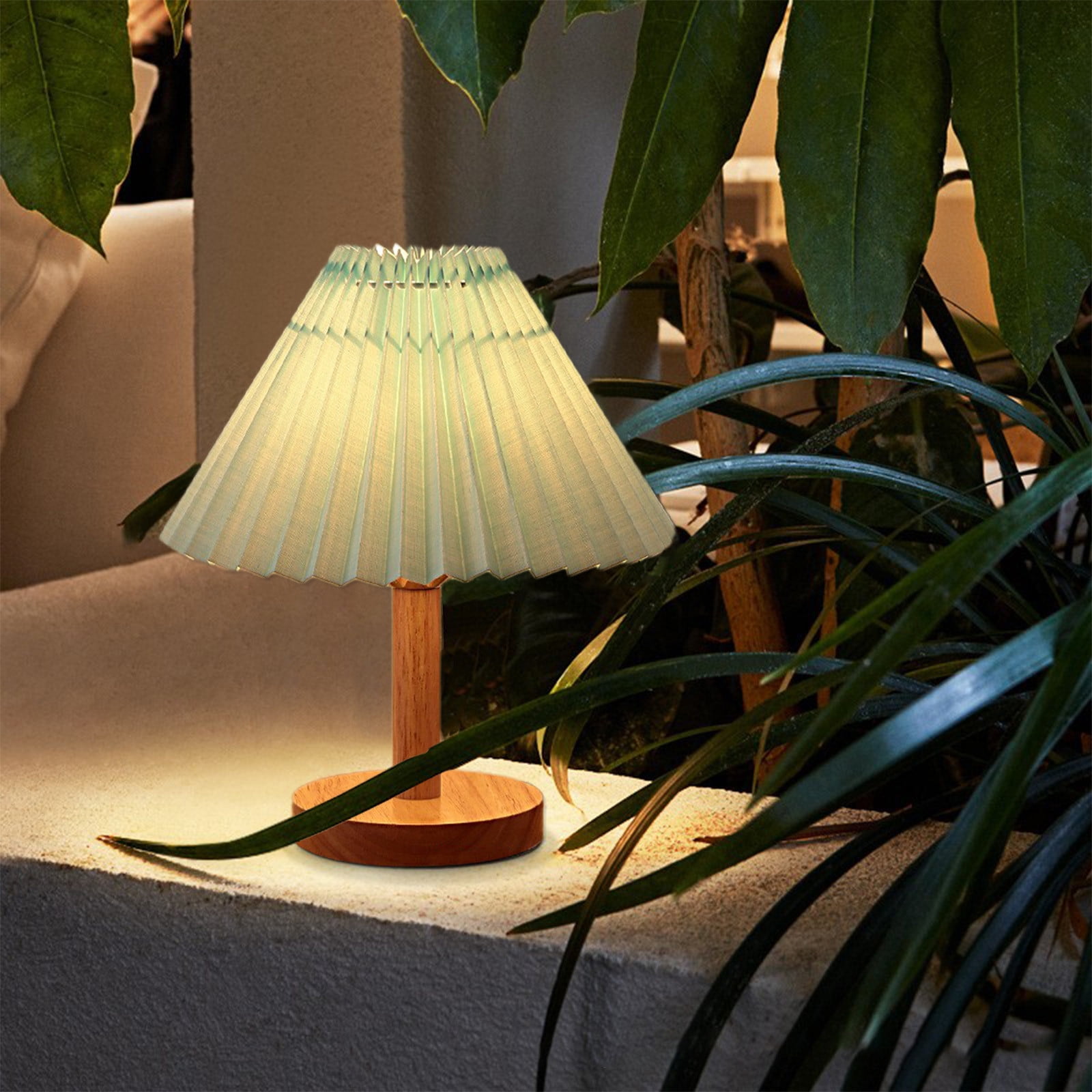 BIWEUTYDYS Dimmable LED Table Lamp with USB Charging Ports and Fabric Shade (Green, 10 in x 9 in x 9 in) ysbxg