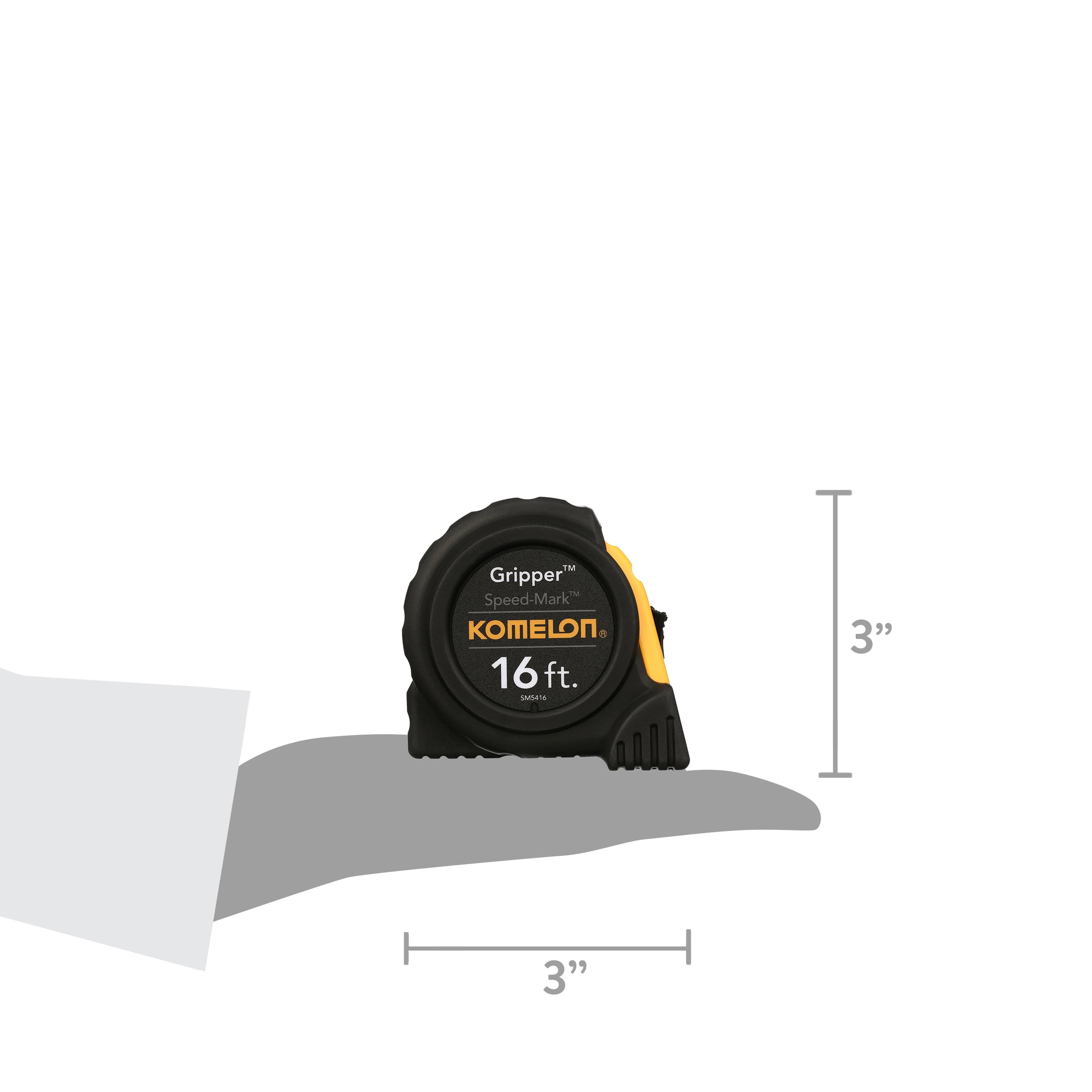 Komelon Speedmark Gripper Tape Measure with Glare-Resistant Blade (White, 16 ft) axihj