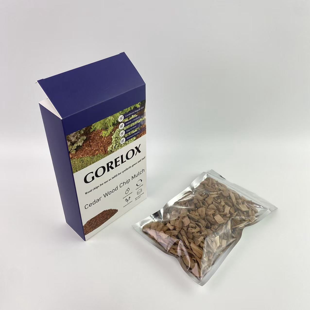 GORELOX Cedar Wood Chip Mulch for Synthetic Grass Infill and Landscaping (Natural, 2 cu ft) mbbus