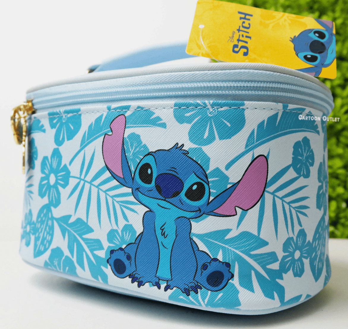 Disney Stitch Cosmetics Vanity Pouch Bag (Blue, 9 in x 6 in x 5 in) 4dppo