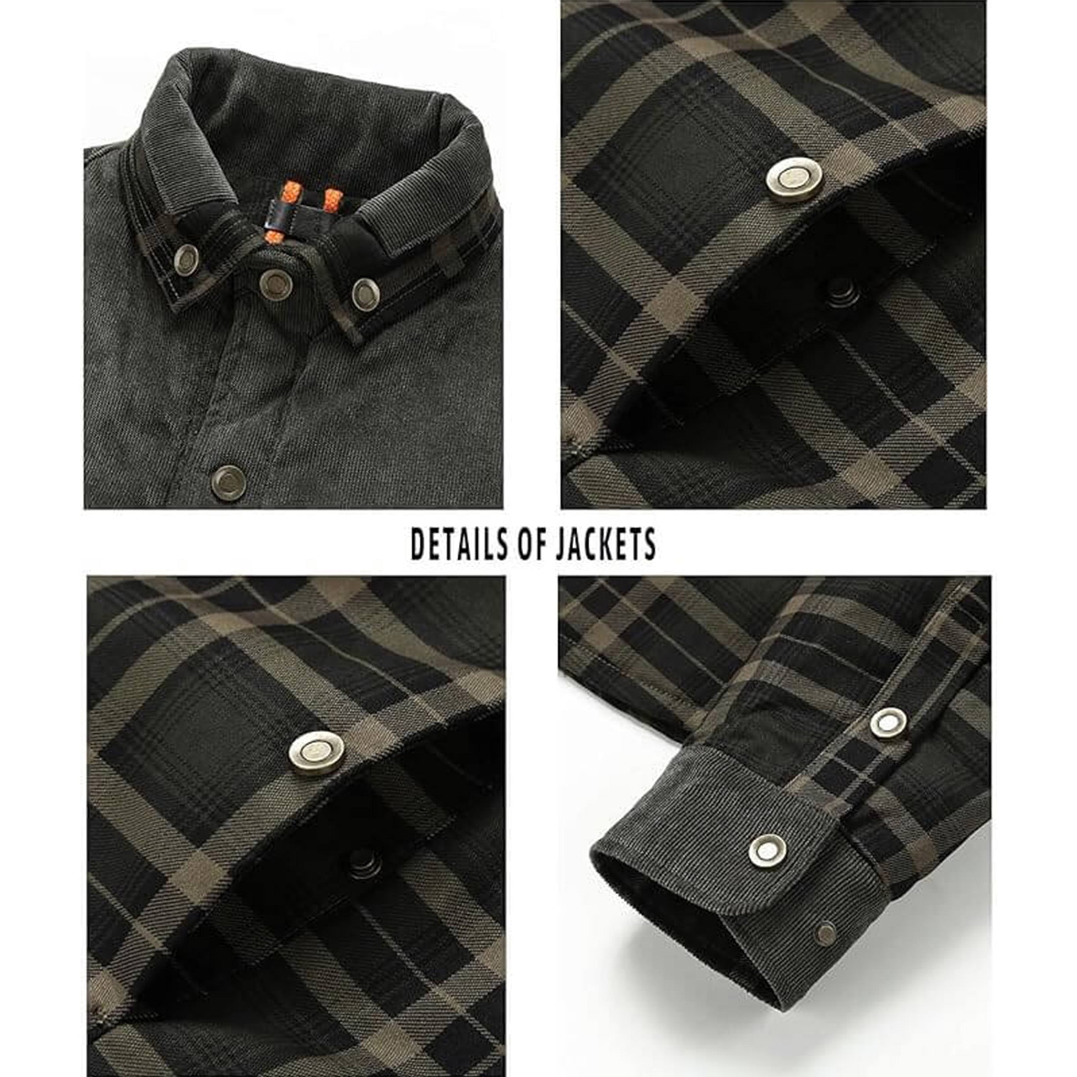 Zaitun Men's Flannel Jacket Plaid Sherpa Lined Shirt Snap Button Winter Coat (Green, XL) ap2qu