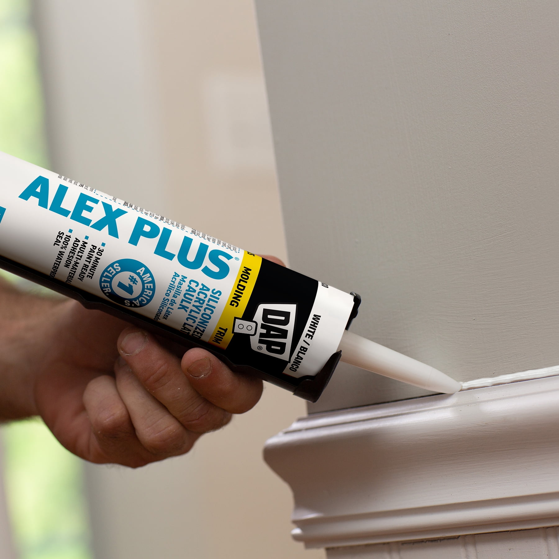 DAP Alex Plus All Purpose Acrylic Latex Caulk with Silicone (White, 10.1 oz) z000g