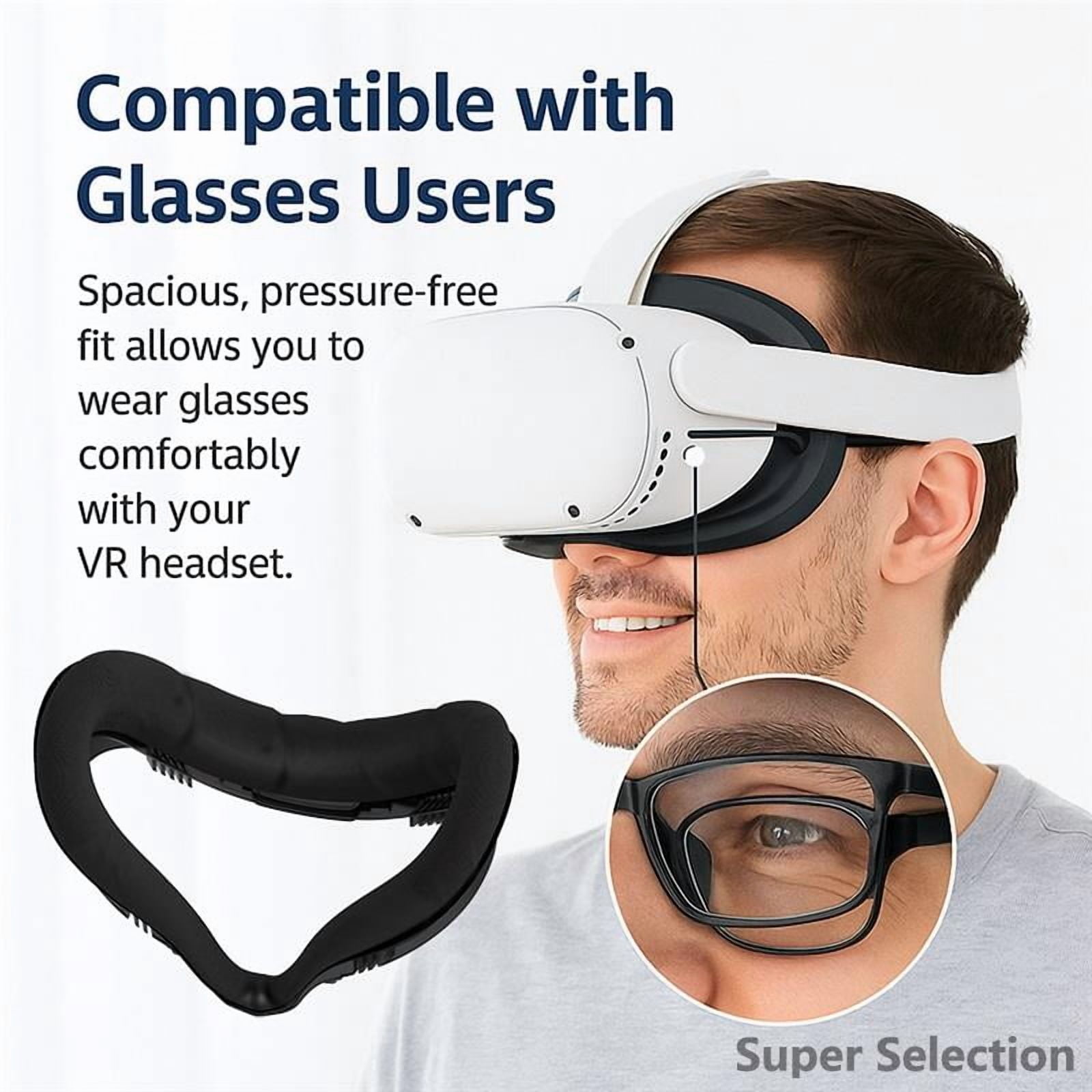 Super Selection VR Facial Interface for Oculus Quest 2, Sweatproof PU Foam Face Pad Replacement (Black, 1 Pack) 266kl