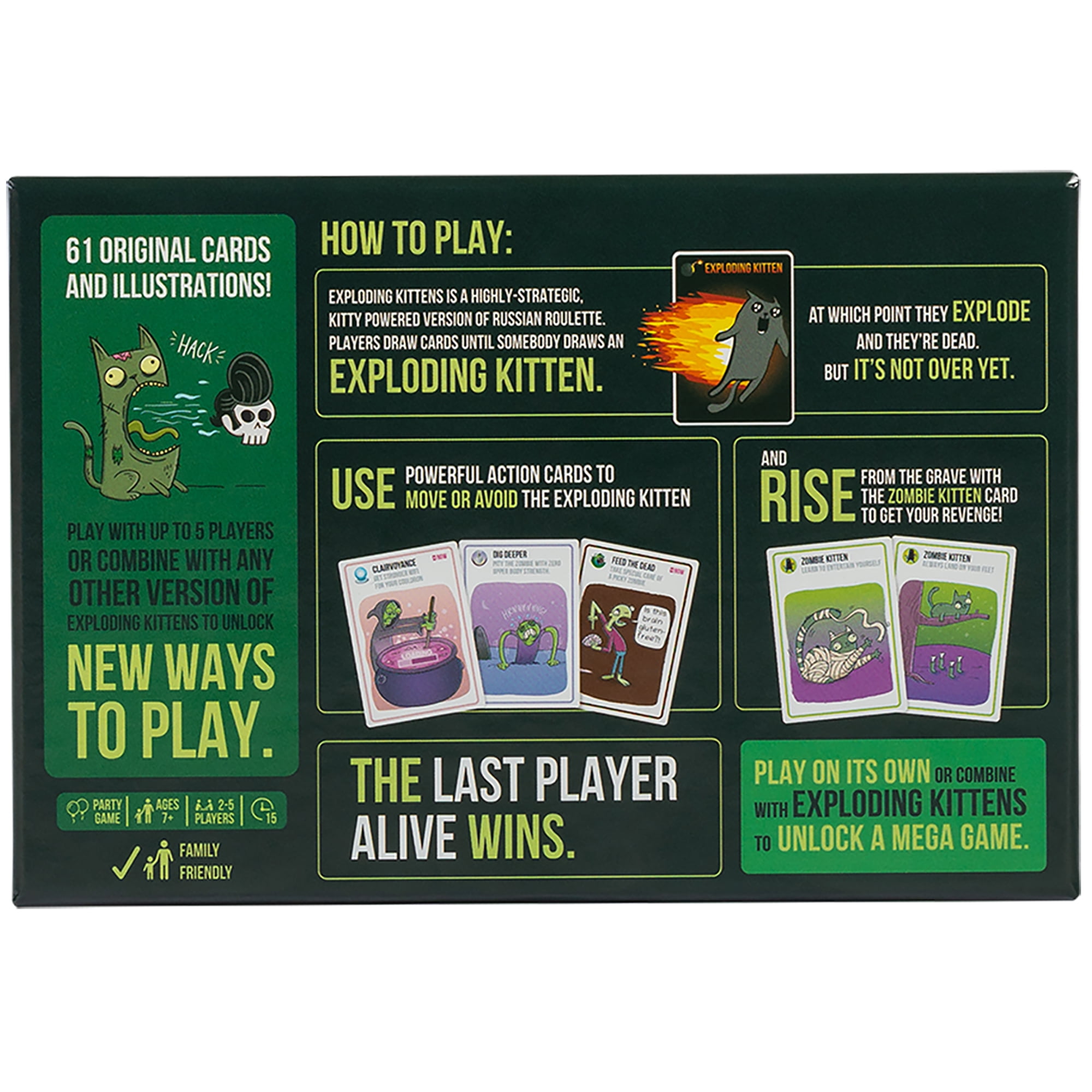 Exploding Kittens Zombie Kittens Party Game (Card Game, 61 Cards) orfjg