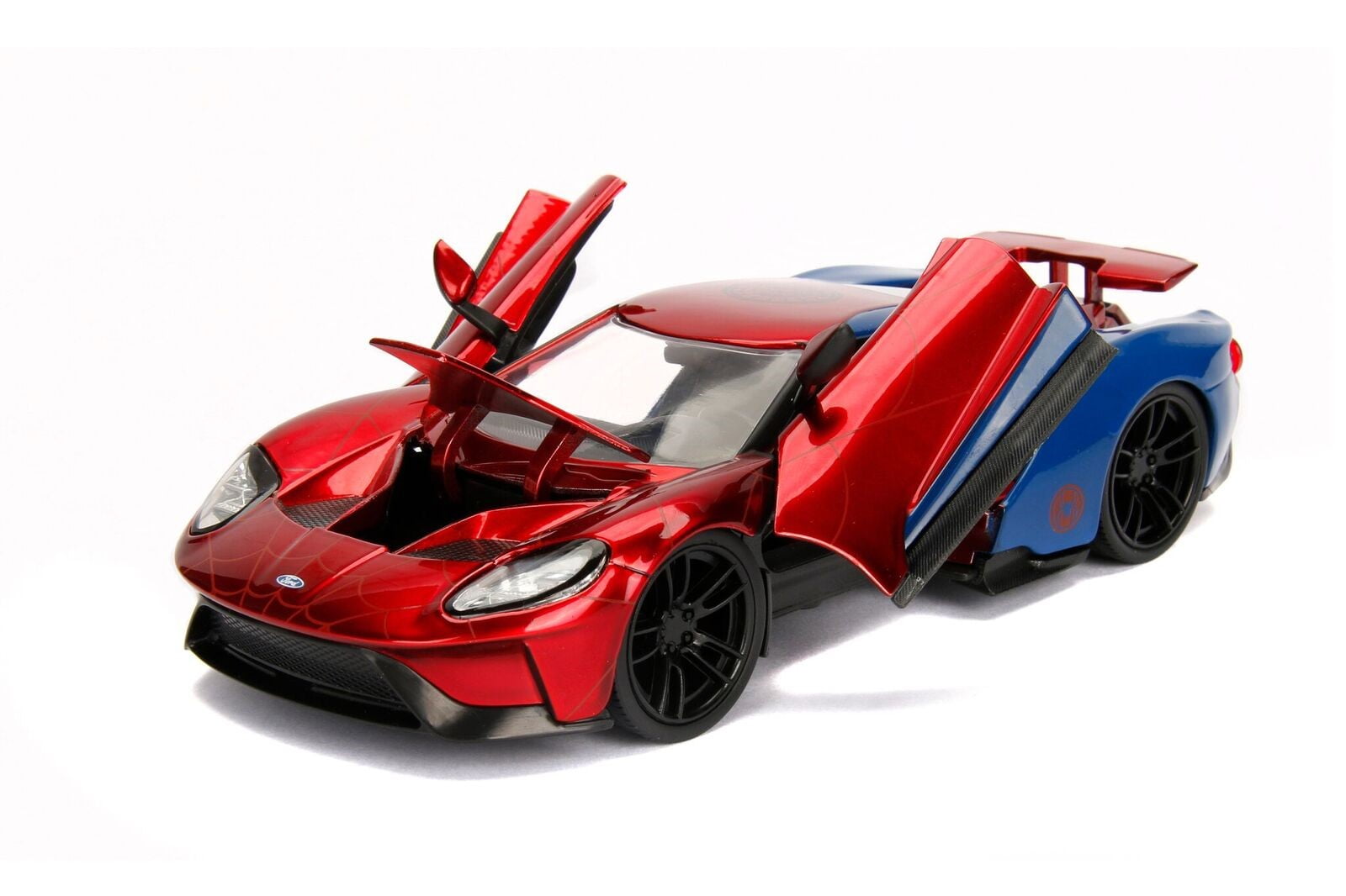 Jada Toys Marvel Spiderman 2017 Ford GT Die-Cast Vehicle with Figure (Red, 1:24 Scale) azke2