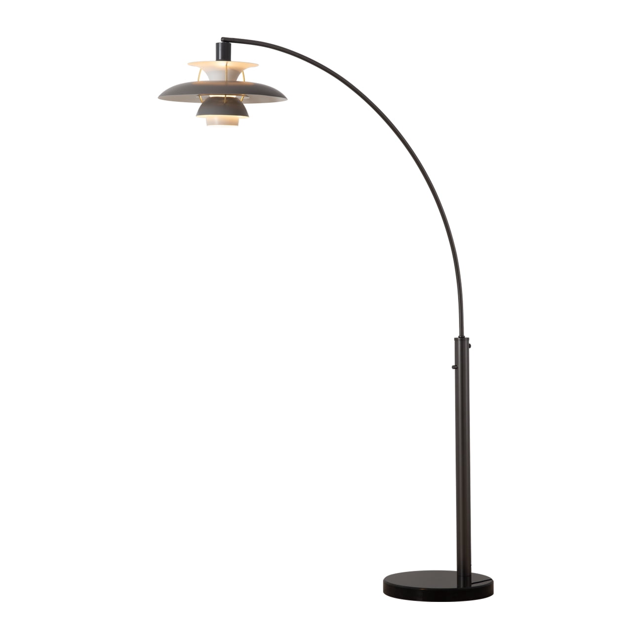 NOVA of California Palm Springs Arc Floor Lamp with Dimmer Switch (Gunmetal and Gray, 87 in) ibw5t