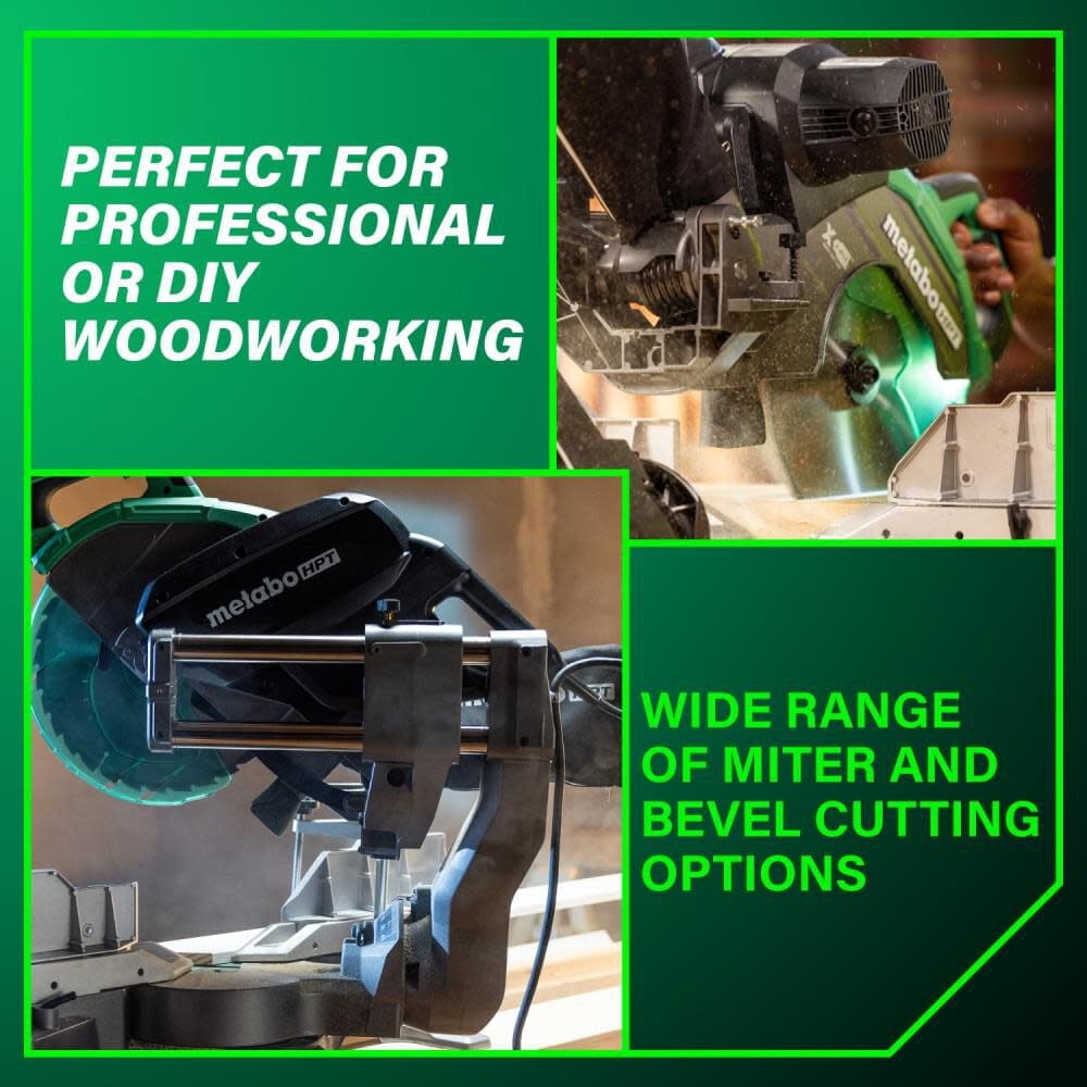 Metabo HPT 12-In Dual Bevel Sliding Miter Saw (C12RSH3, 4000 RPM) qi1rc