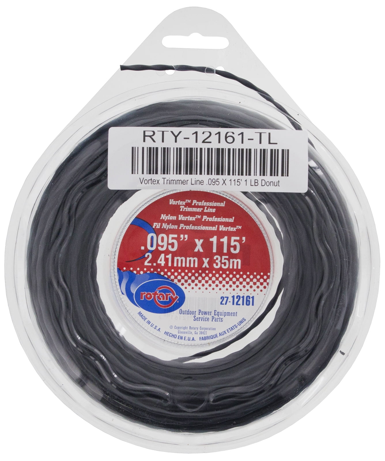 Rotary Vortex Trimmer Line (Black, 0.095 in x 115 ft) u7ukx