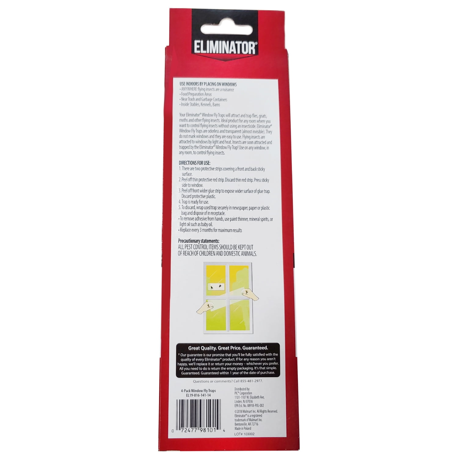 Eliminator Window Fly Trap Adhesive Strips (4 Pack) z96ep