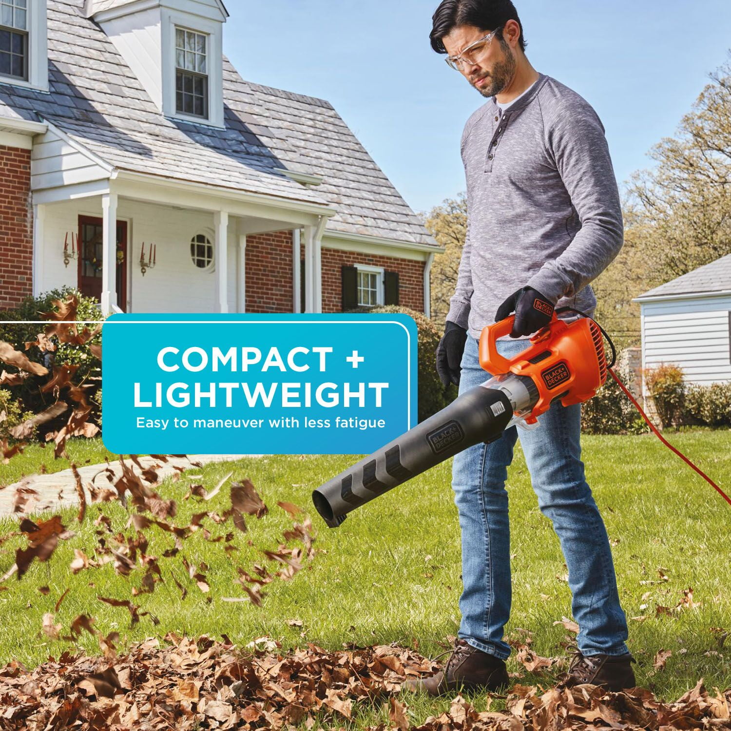 BLACK+DECKER Electric Axial Leaf Blower, 9 Amp High-Performance Yard Cleanup Tool (Black, 140 MPH) 9y9y4