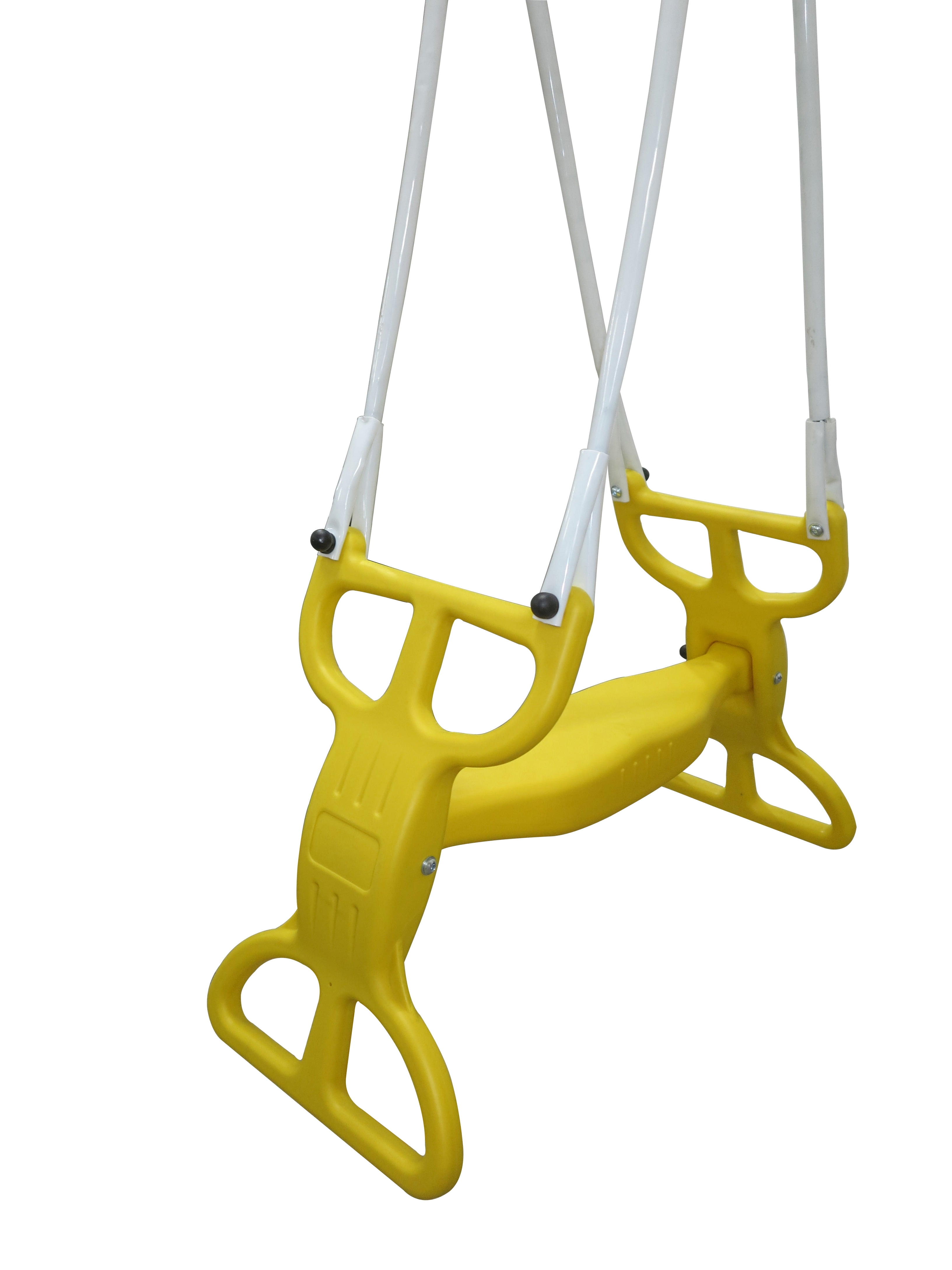 XDP Recreation Rising Sun Metal Swing Set with Slide, Seesaw, and Glider (Yellow, 10-Child Capacity) 1zow3