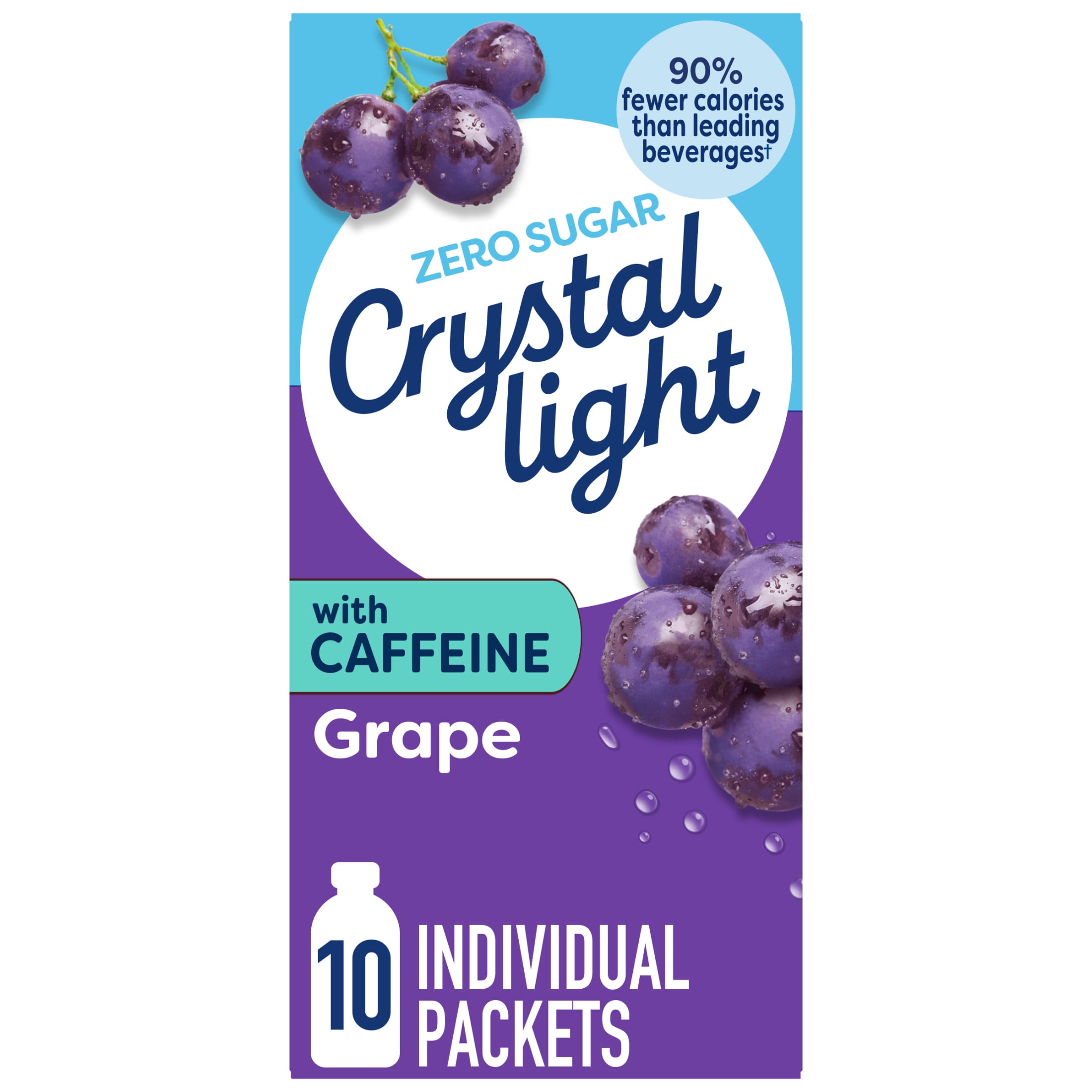 Crystal Light Grape Drink Mix with Caffeine, Zero Sugar, On-the-Go Powdered Hydration (3 Pack, 1.1 oz) 9jjse