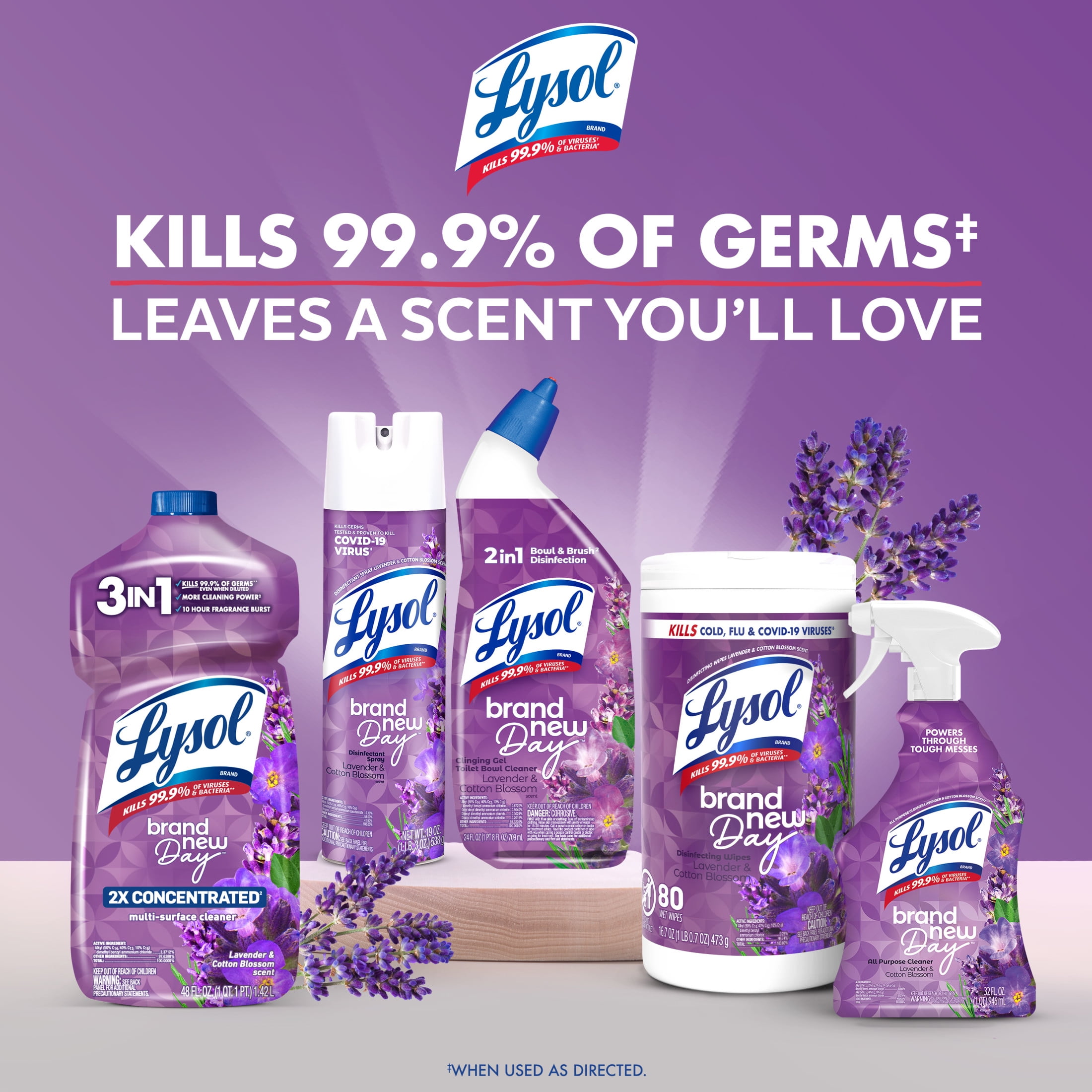Lysol Multi-Surface Disinfectant Cleaning Wipes, Lavender & Cotton Blossom Scent (80 Count) 0hd51