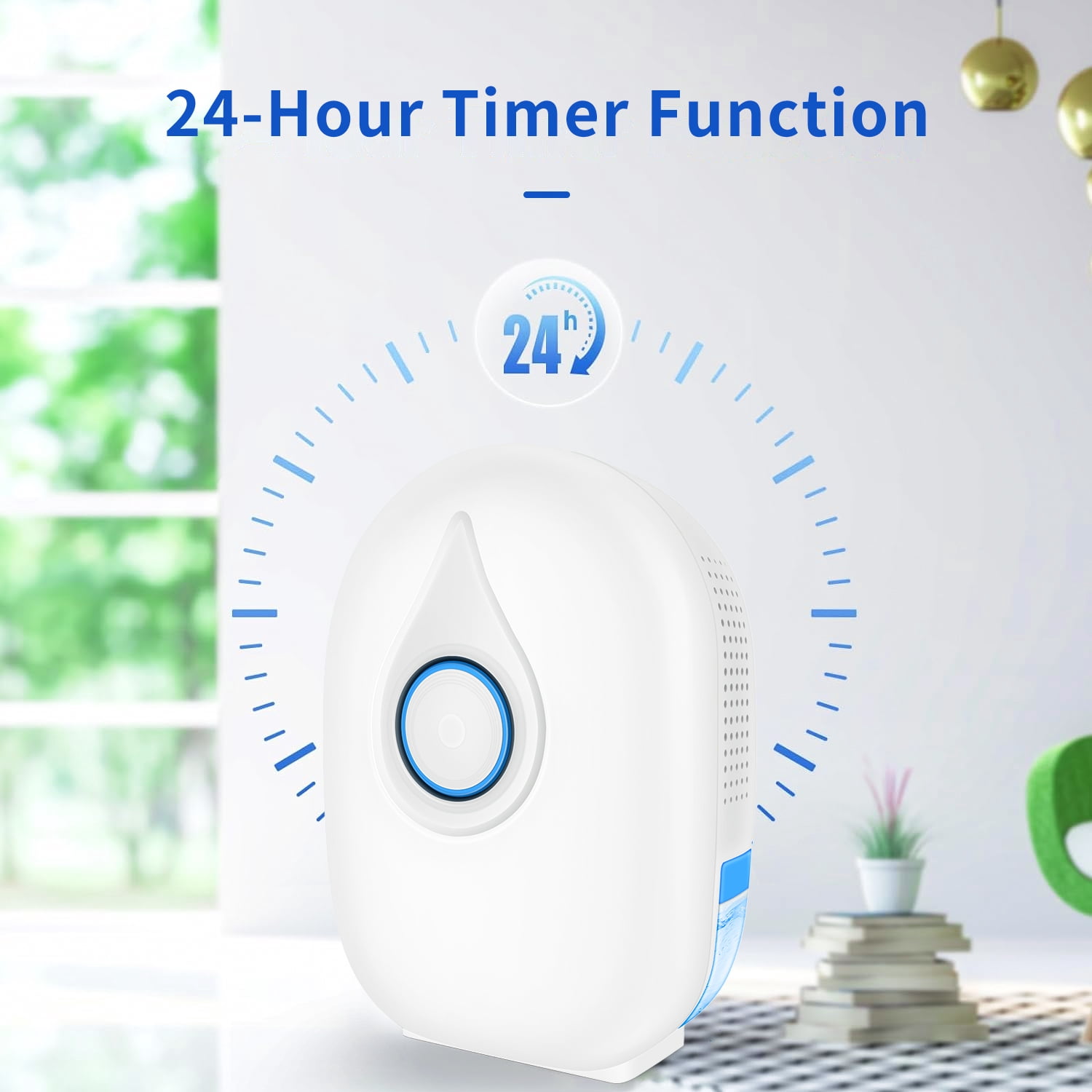 HOPEPOW Portable Dehumidifier for Home and Bedroom (White, 2 Pint) qf86d