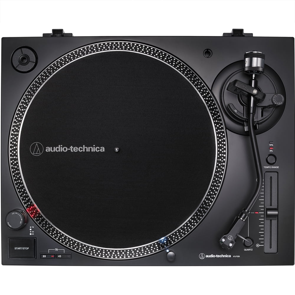 Audio-Technica AT-LP120XUSB-BK Direct-Drive Turntable System with Silicone Platter Mat and Vinyl Cleaning Kit (Black, 12 in) qnm7a