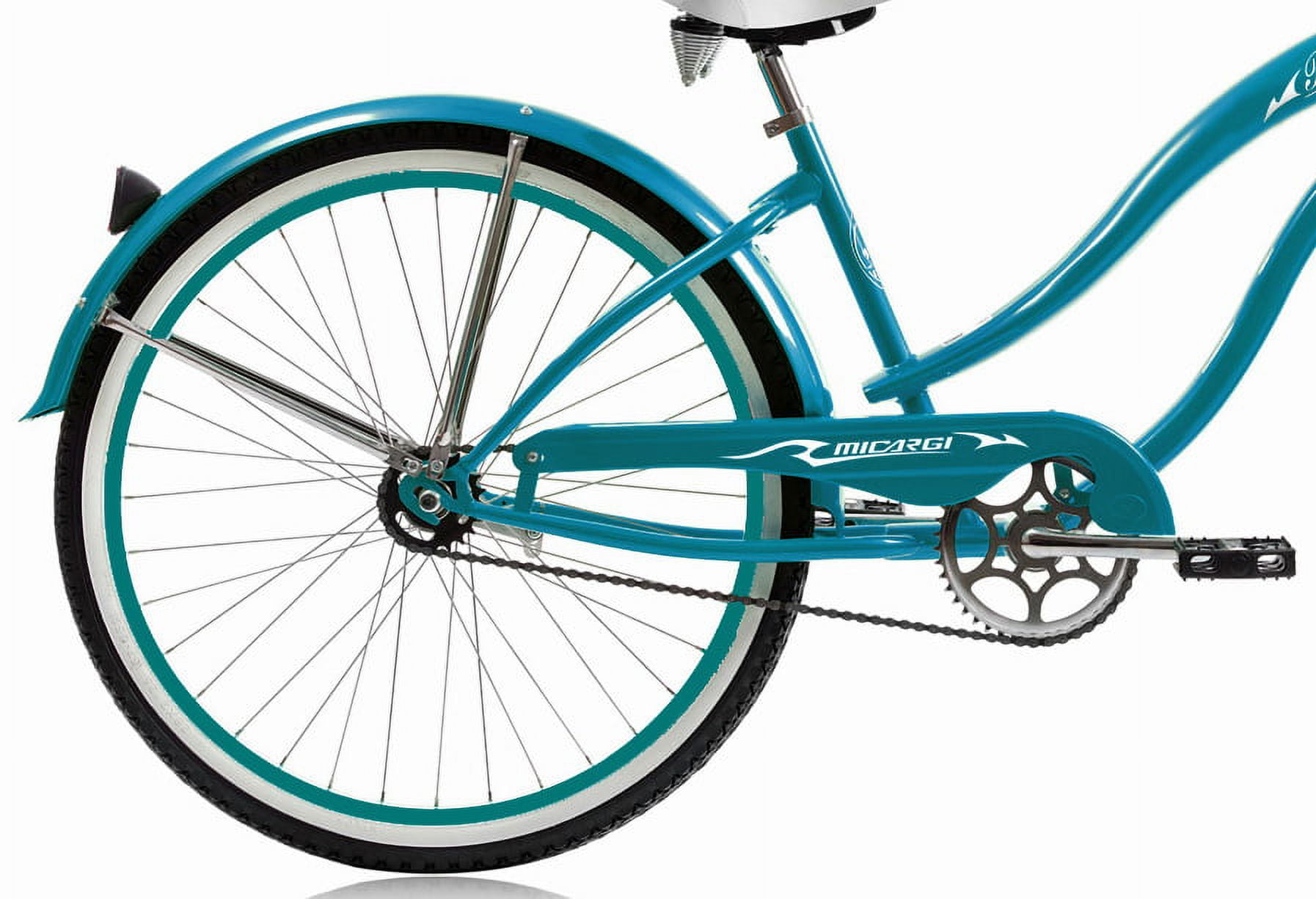 Wonder Wheels 26 in. Beach Cruiser Single Speed Bicycle with Coaster Brake and Fenders (Turquoise, 26 in.) cytxd