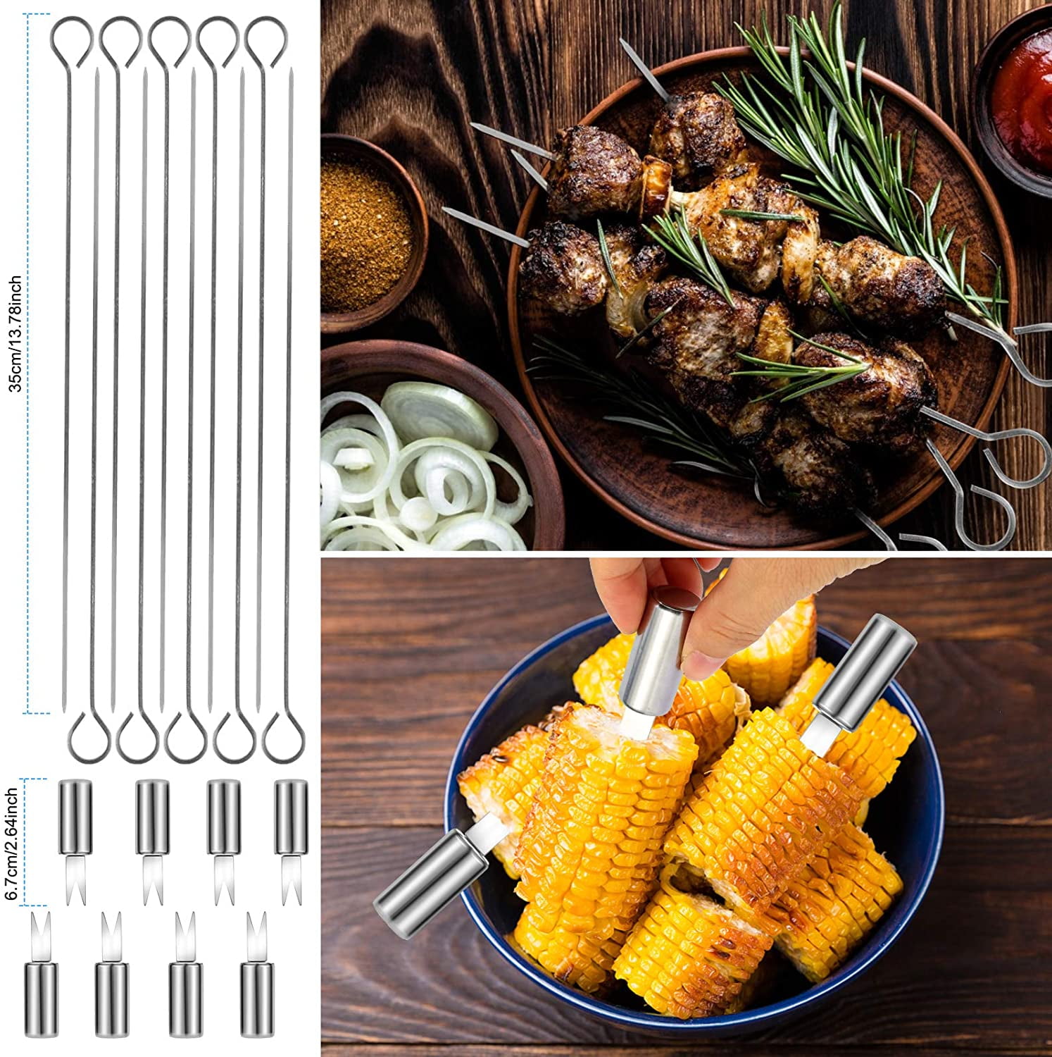 Cshidworld 41-Piece BBQ Grill Tool Set, Professional Stainless Steel Grilling Accessories with Storage Bag (Silver, 41-Piece) y0b4s
