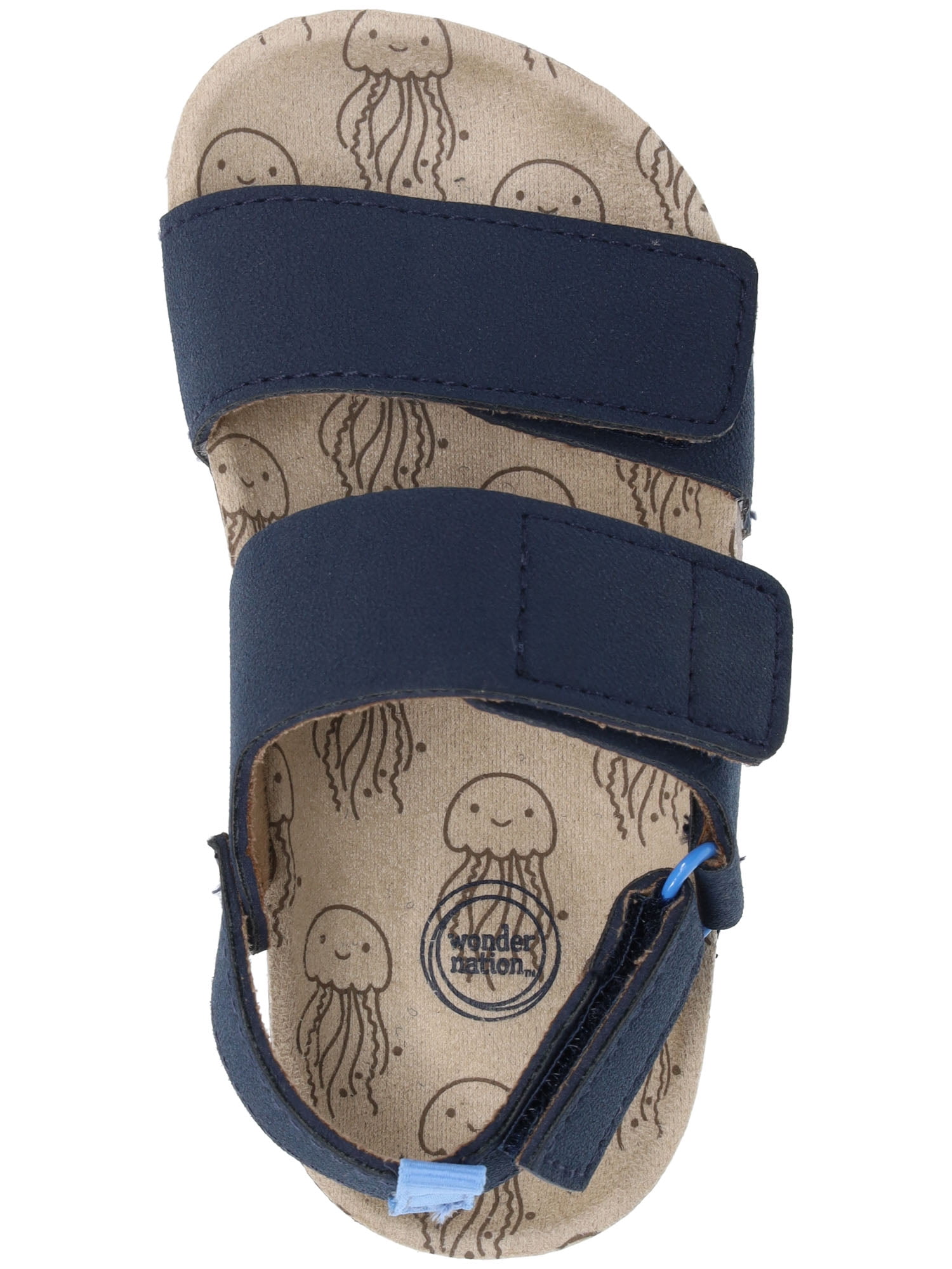 Wonder Nation Baby & Toddler Boys Two Strap Footbed Sandals (Blue, 6 Toddler) 9q4a8