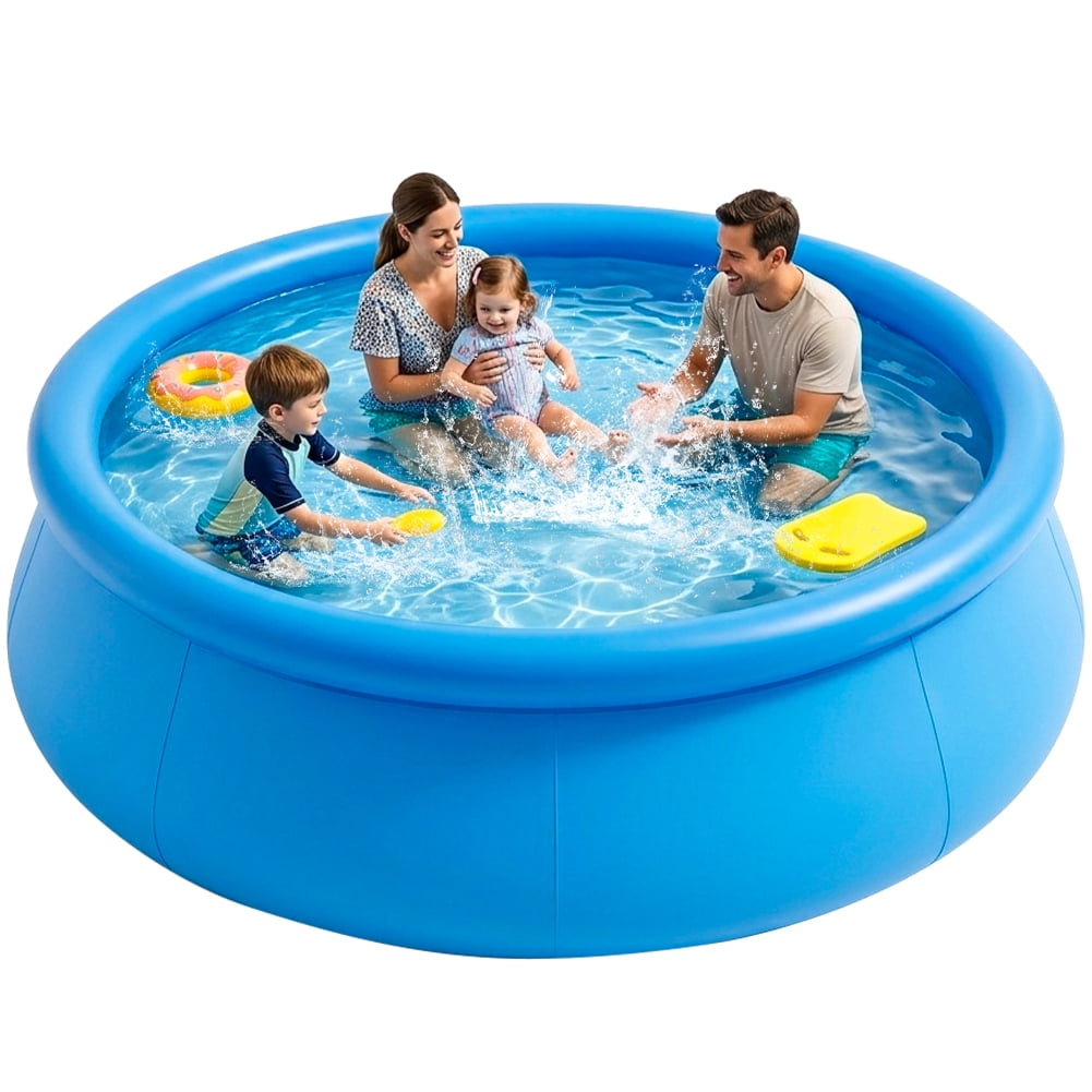 Kimicare Inflatable Above Ground Pool for Family, Heavy-Duty Outdoor Swimming Pool (8 ft x 30 in) dhakw