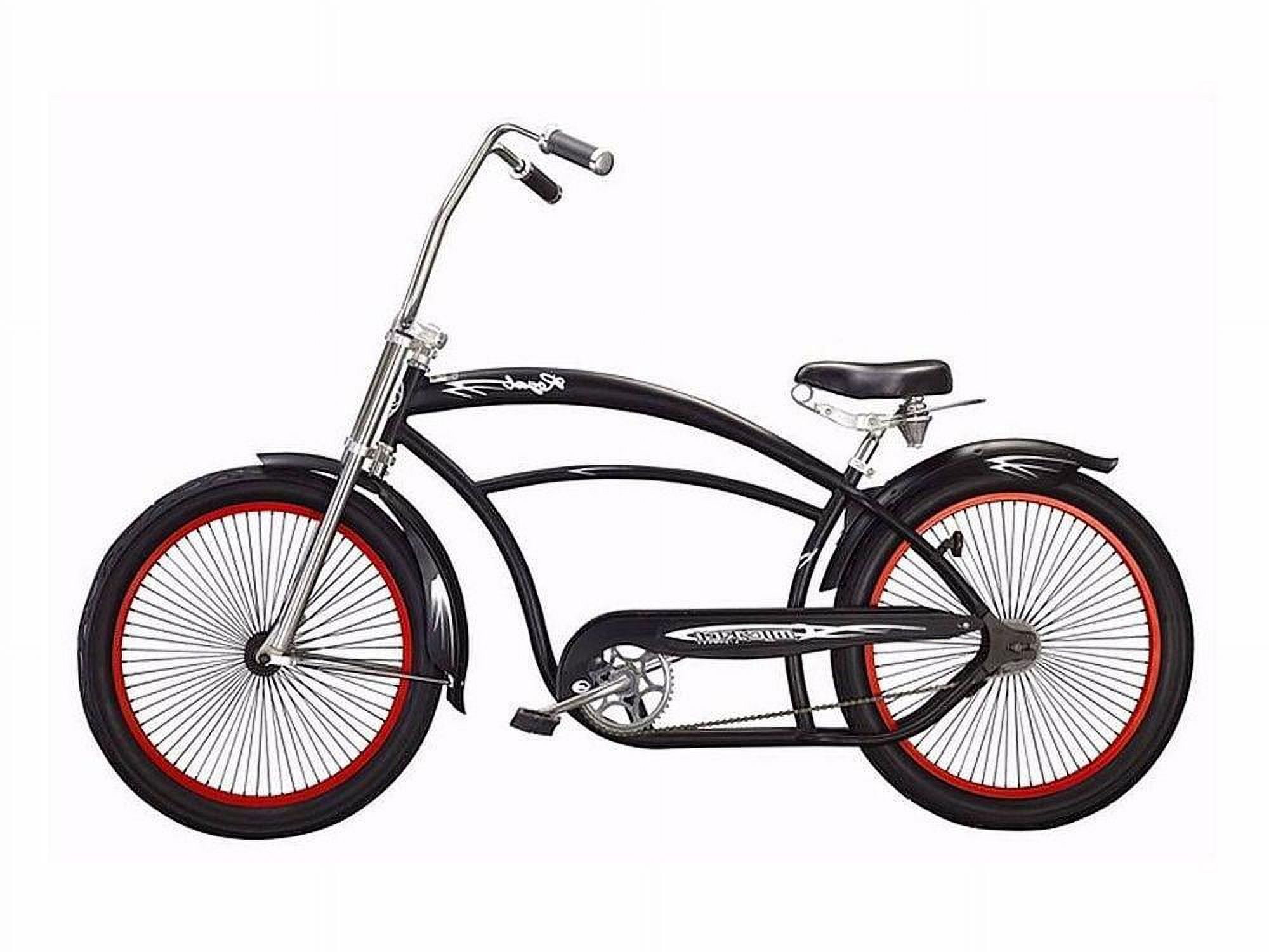 Wonder Wheels 24 in Chopper Bicycle with Oversized Frame and Coaster Brake (Matte Black, 24 in) 3120i