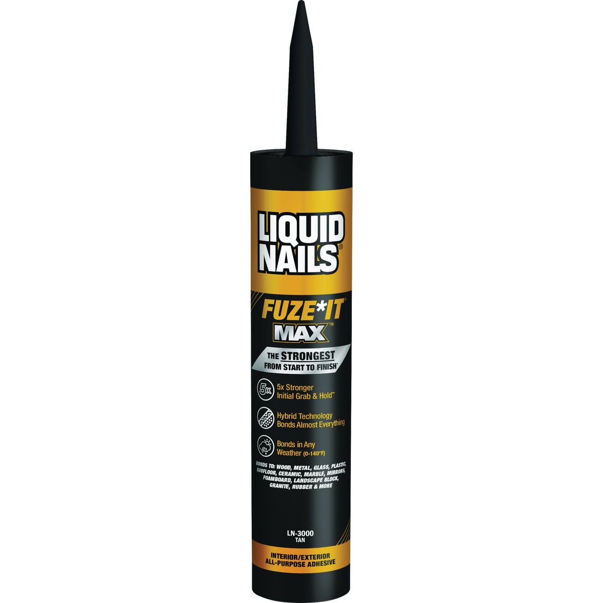 Liquid Nails Fuze It Max All Surface Construction Adhesive (Clear, 9 oz) sxz0s