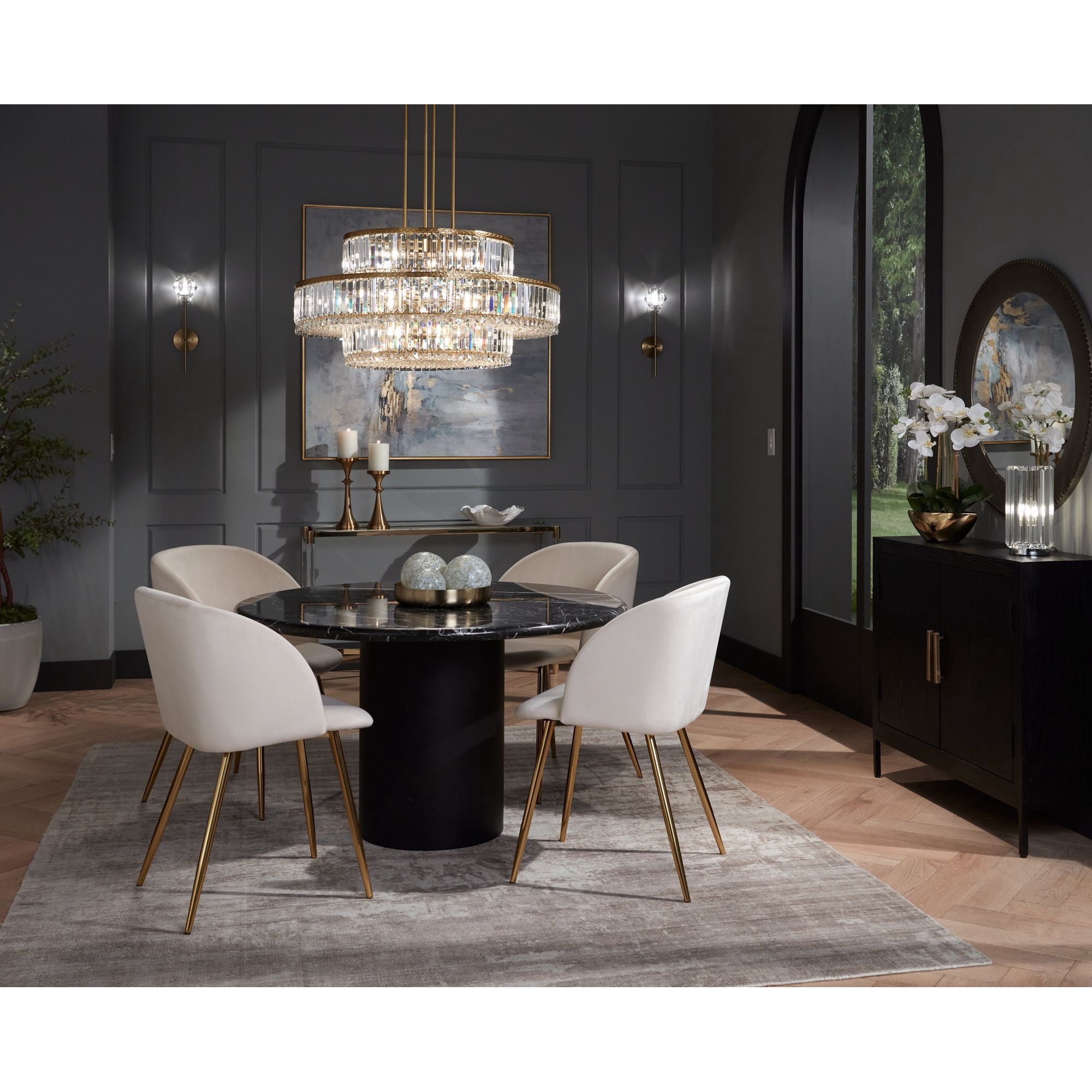 360 Lighting Caledan Modern Accent Table Lamp with Clear Crystal Rods (Clear, 10.5 in High) jnn78