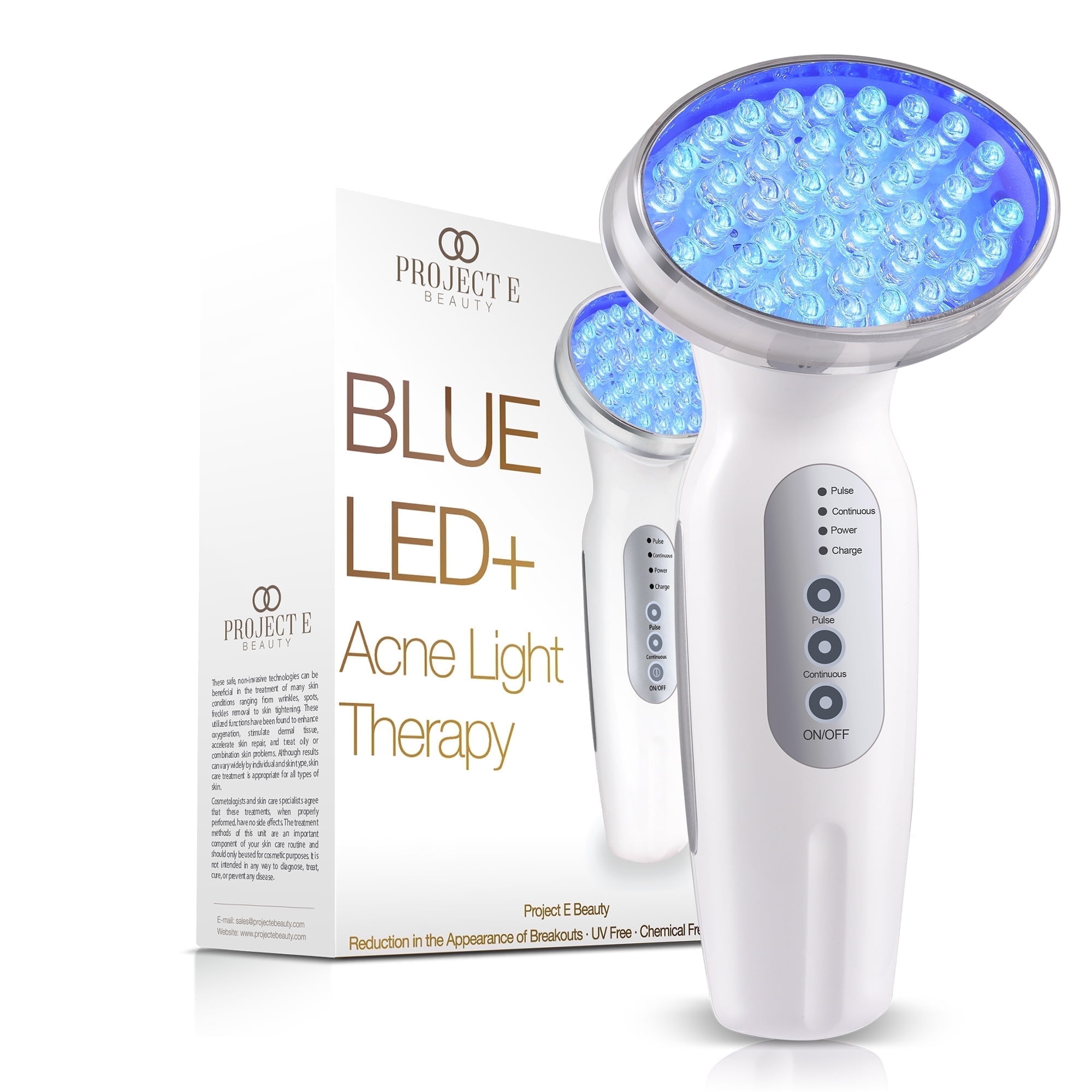 Project E Beauty Blue LED Light Therapy Device for Acne and Pore Minimizing (Blue, 1.15 lb) q8smj