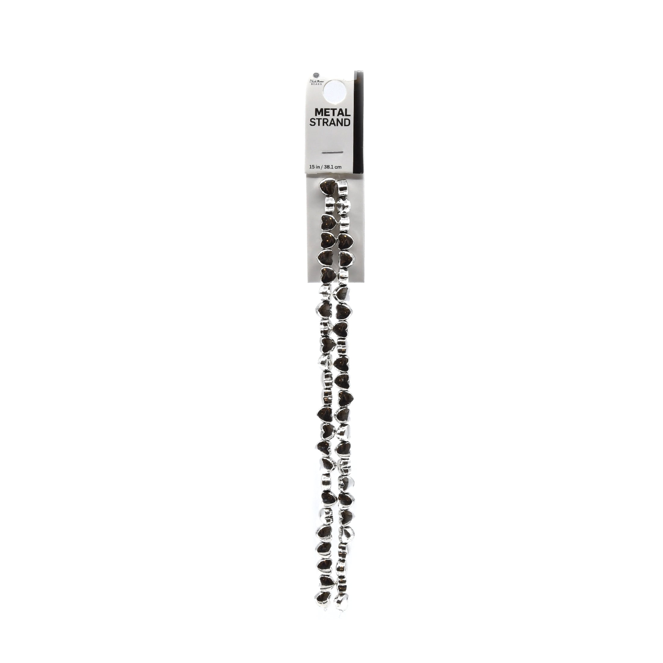 Blue Moon Beads Silver Alloy Heart Bead Strand (Silver, 15 in, 2 Pieces) fba7m