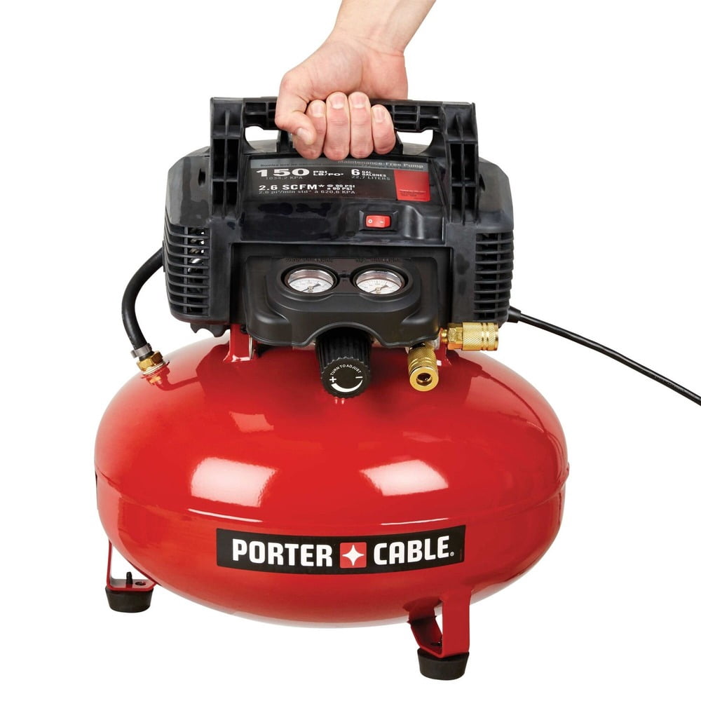 PORTER-CABLE C2002-ECOM Oil-Free Pancake Air Compressor (6 gal) uhukt