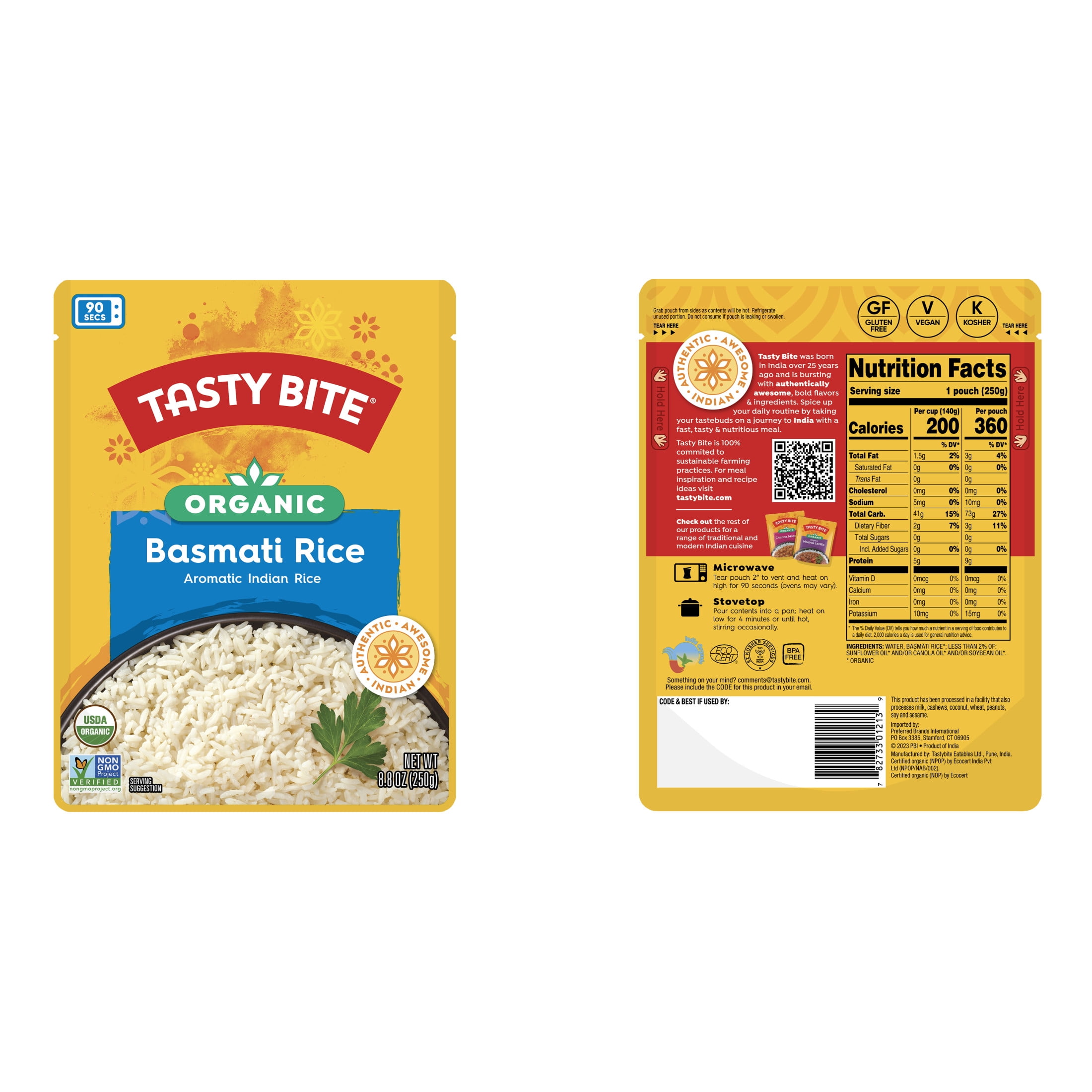 Tasty Bite Organic Basmati Rice (Fragrant, Ready-to-Heat, 8.8 oz) nog14