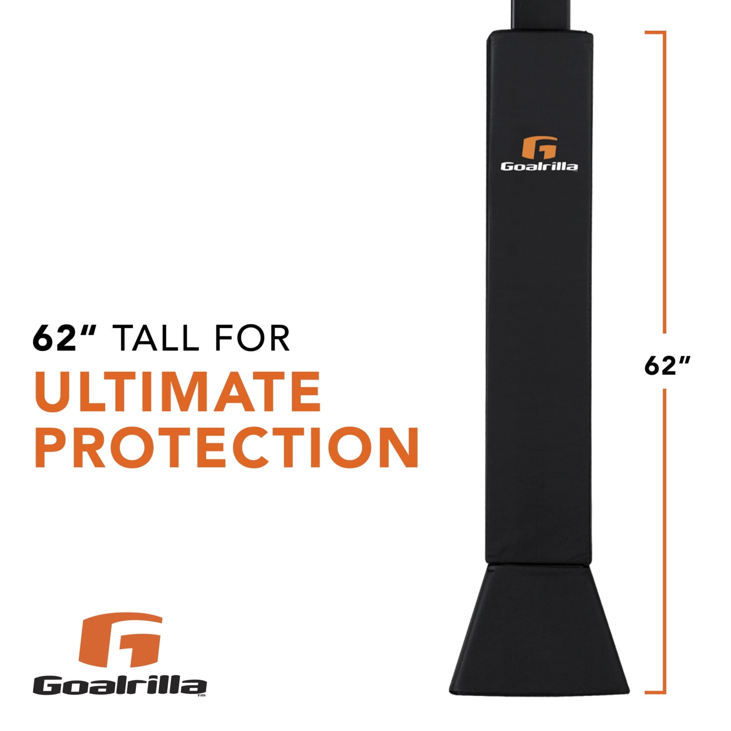 Goalrilla Universal Basketball Pole Pad, Protective All-Weather Safety Cushion (Black, 62 in) hrpr6