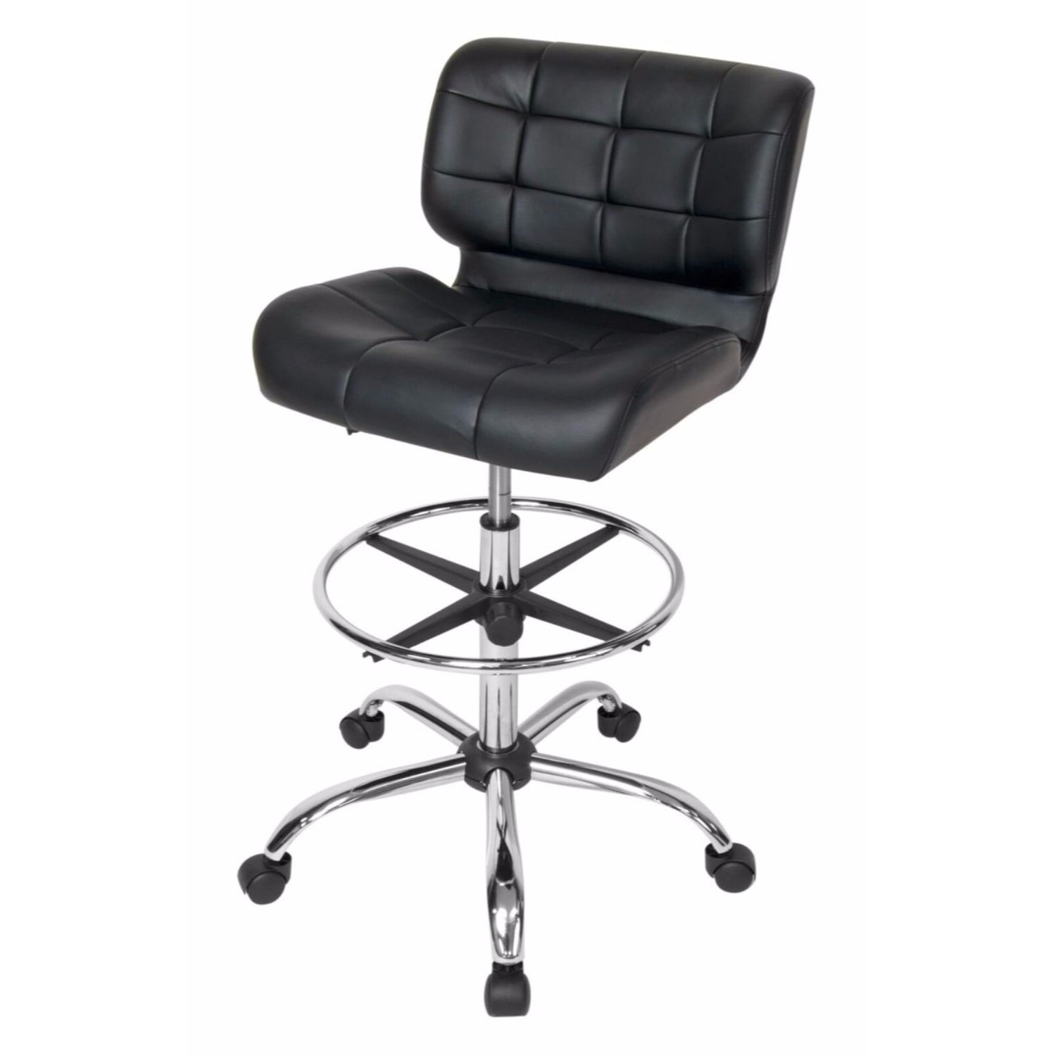 Studio Designs Height Adjustable Swivel Drafting Chair with Footring (Black, 24.5 in W x 24.5 in D x 41 in H) rbug7