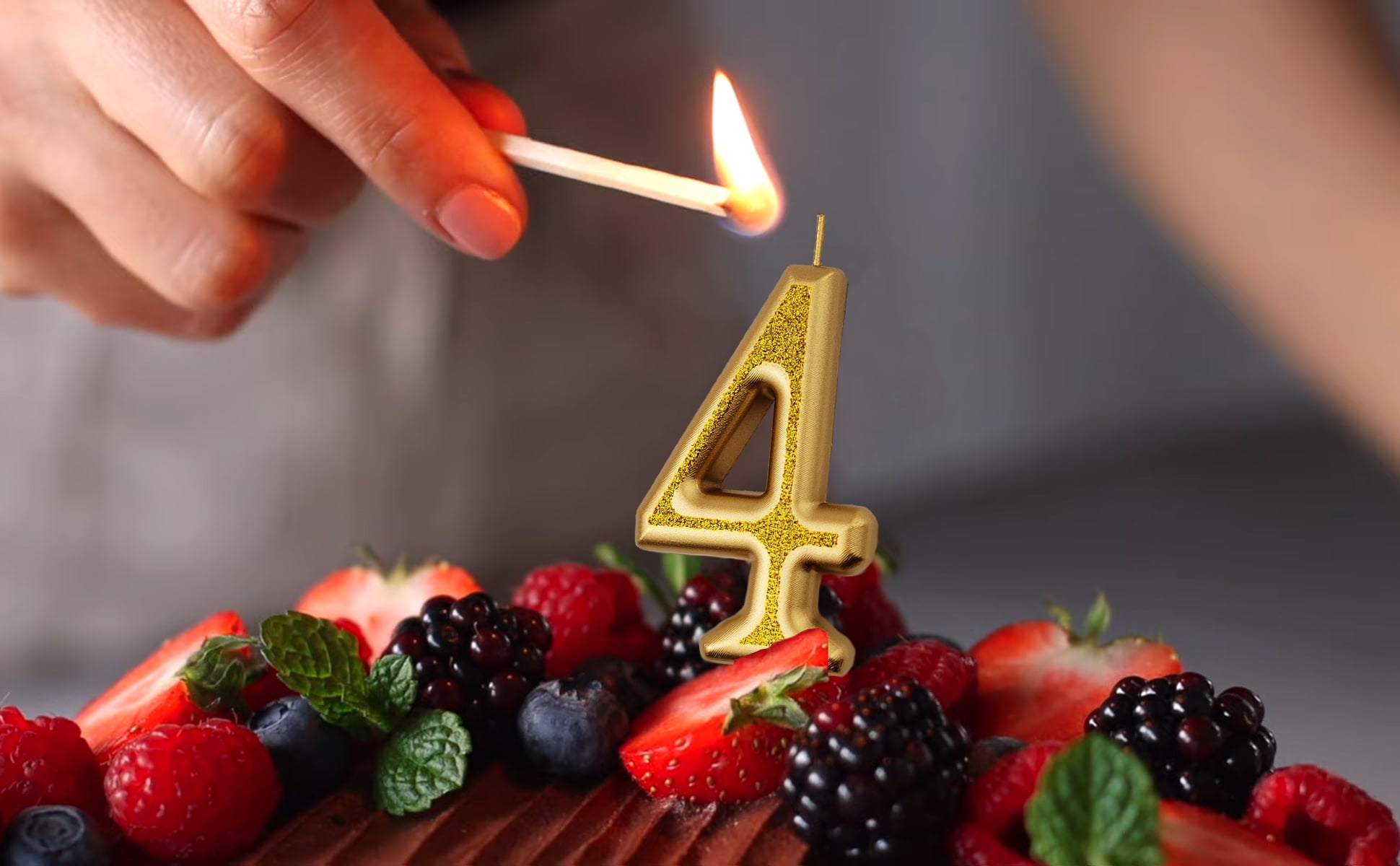VITAM AMO Number 0 Cake Candle Vintage Style Metallic Gold Birthday Party Decoration (Large, 3.5 in) 872o0