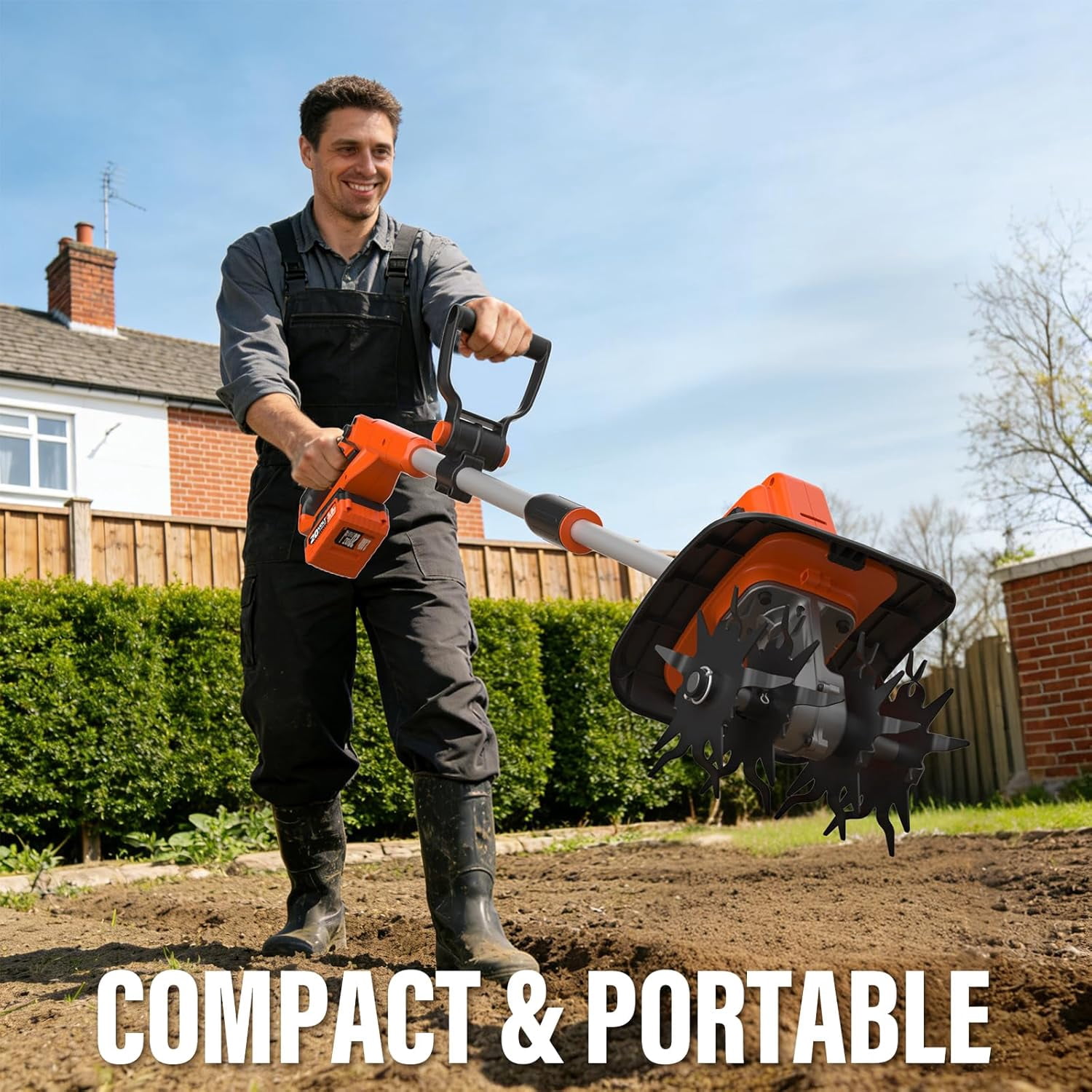 SOYUS Electric Garden Tiller Cultivator, 12 Amp Corded Rototiller with 14 in Cutting Width and Foldable Handle 802s1