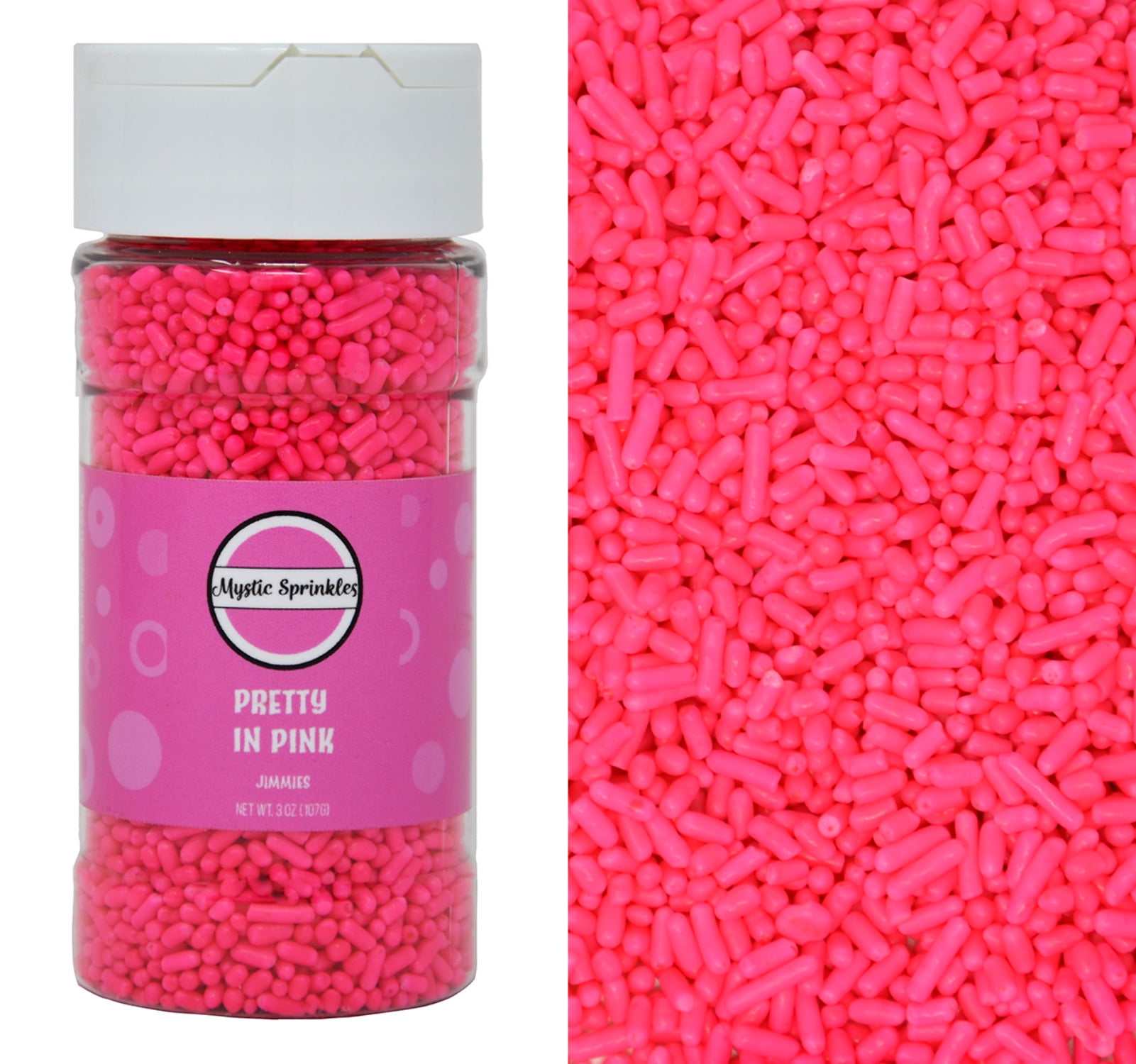 Mystic Sprinkles Pretty In Pink Jimmies Sprinkles (Pink, 3 oz) s04ho