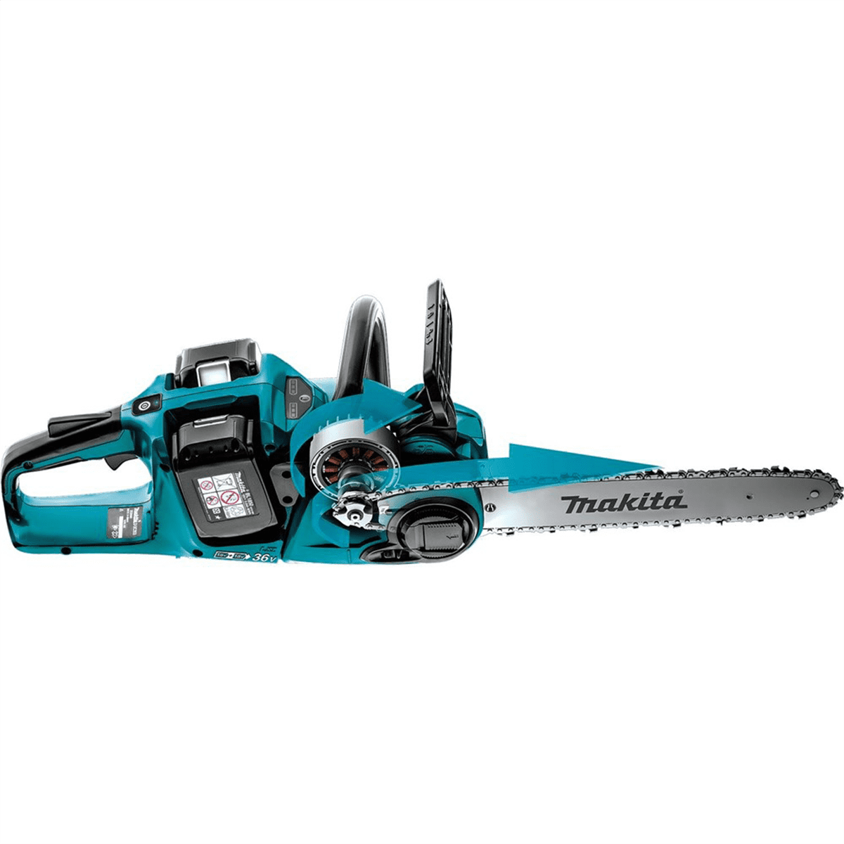 Makita 36V LXT Brushless 14 in Cordless Chain Saw Kit (Black, 5.0Ah) gop3f