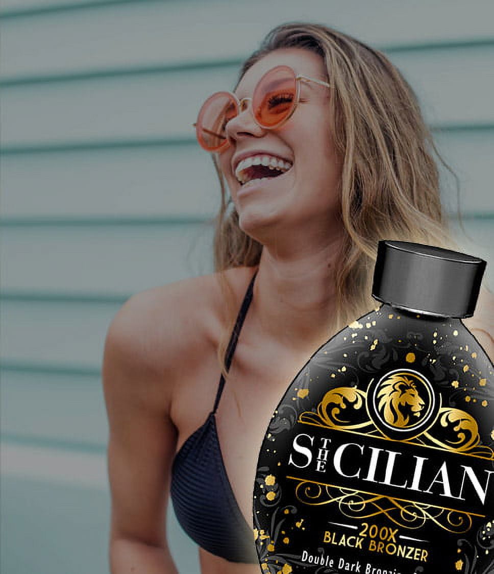 The Sicilian 200x Double Dark Bronzing Self Tanner Tanning Lotion (Black, 13.5 fl oz) 0ho35