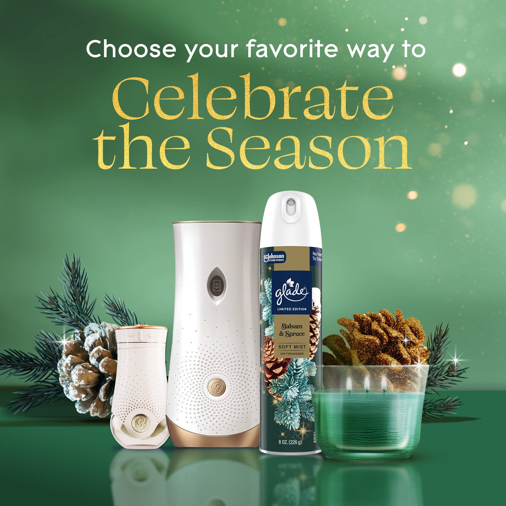 Glade PlugIns Air Freshener Refills, Twinkling Pine & Cedar, Long-Lasting Scent (5 Count, 3.35 oz) z8dts