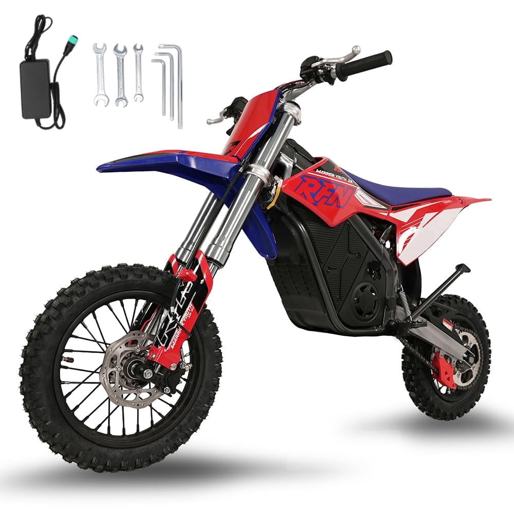 RFN Warrior Youth SX-E2 Electric Dirt Bike, High-Performance Off-Road eBike with 2000W Brushless Motor (Blue, 178 lb Capacity) 6zrvd
