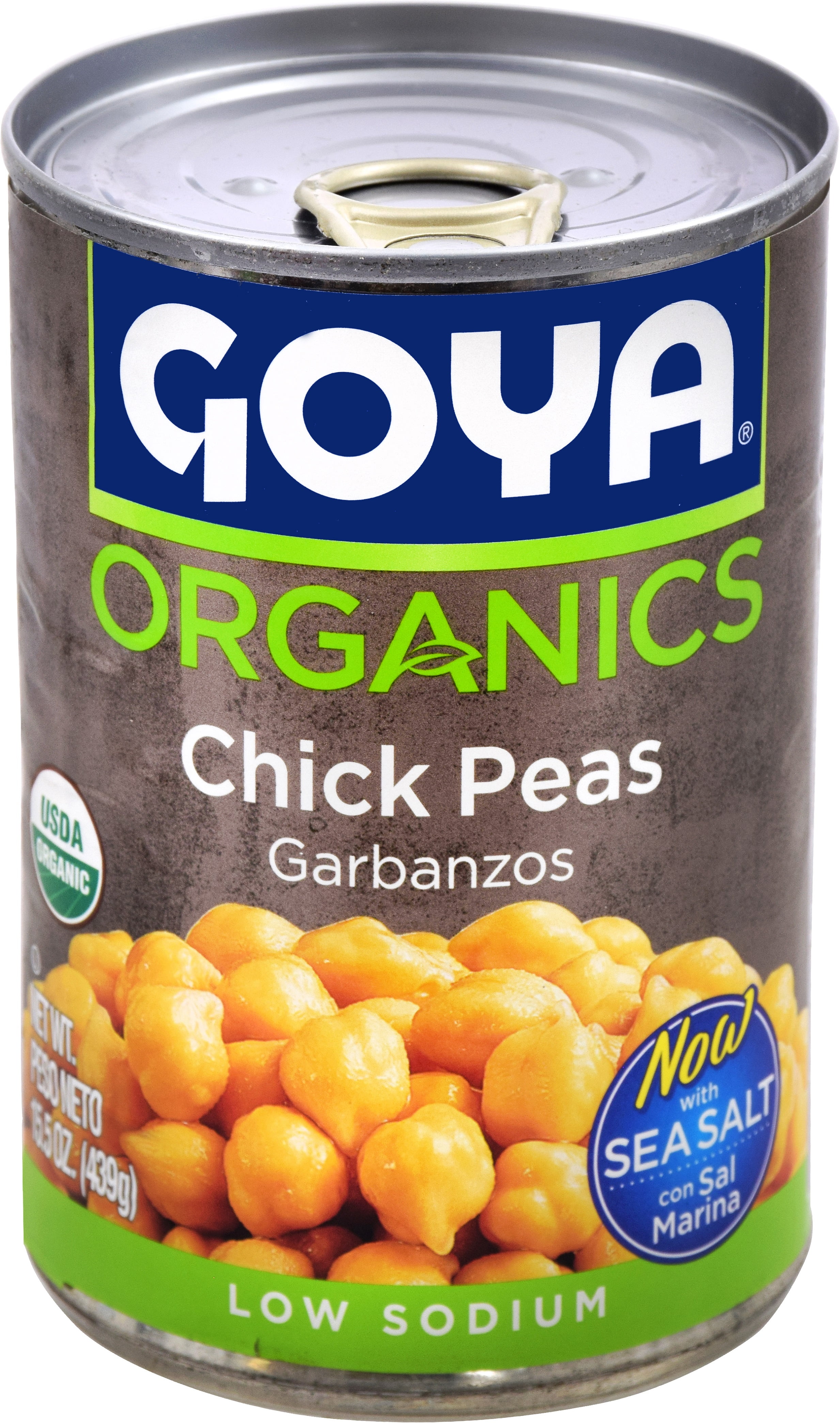 Goya Organic Chick Peas, Low Sodium, Premium Garbanzo Beans (24 Pack, 15.5 oz) tr57l