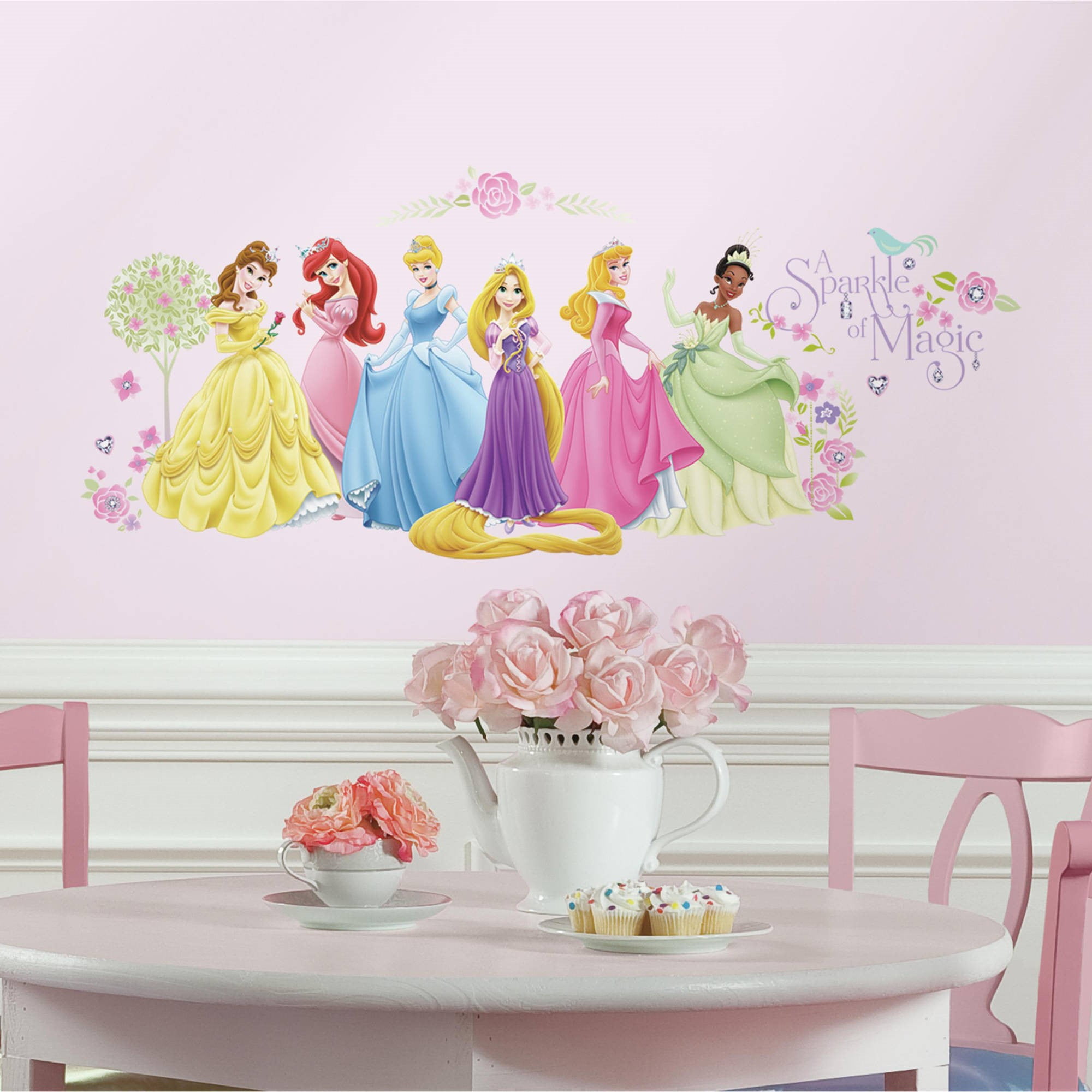 RoomMates Disney Princess Glow Within Peel and Stick Wall Decals (Pink, 36 Count) xroft