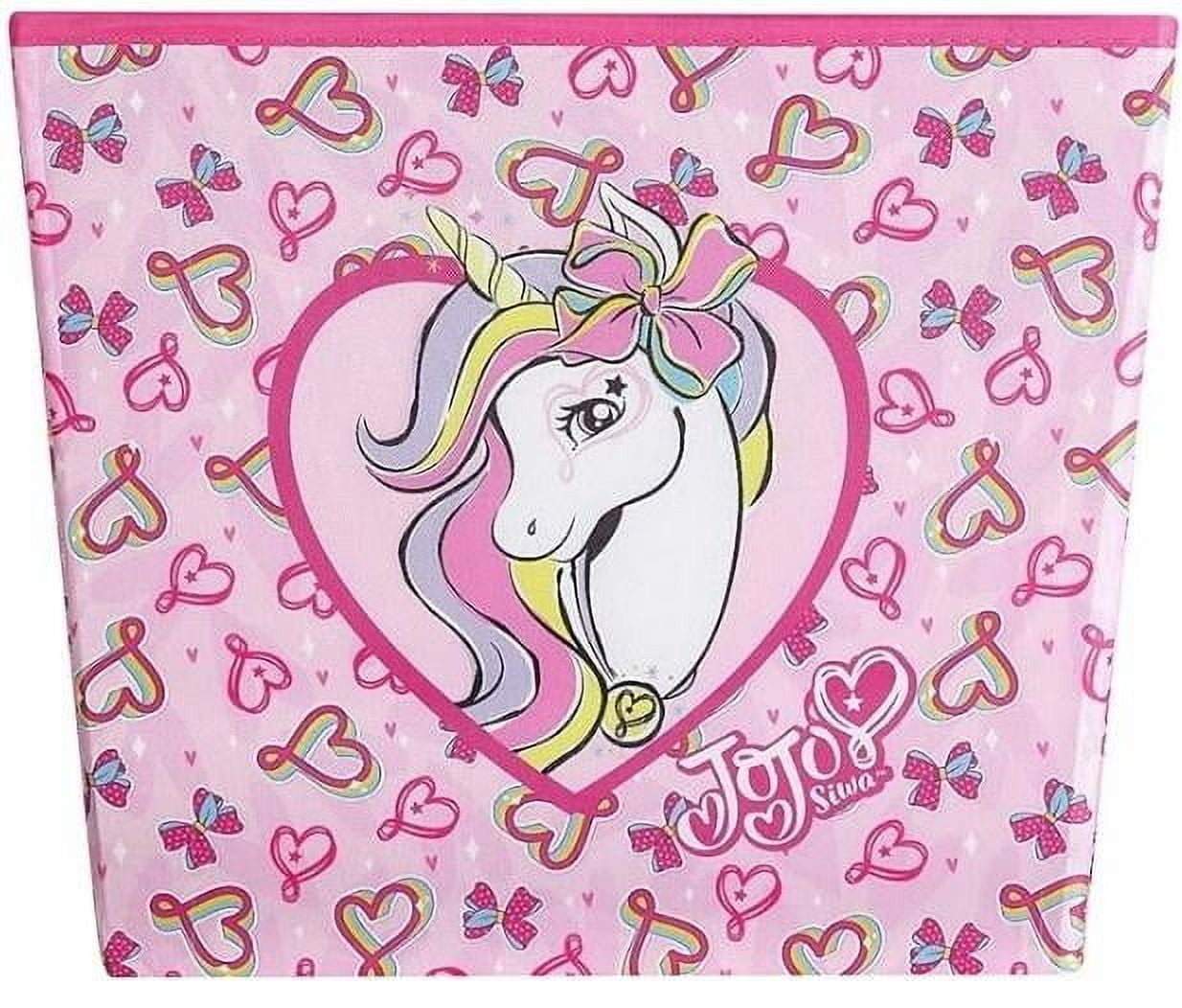 Nickelodeon JoJo Siwa Kids' Stackable Tapered Storage Bin (Pink, 12 in x 12 in x 11 in) iqdpm