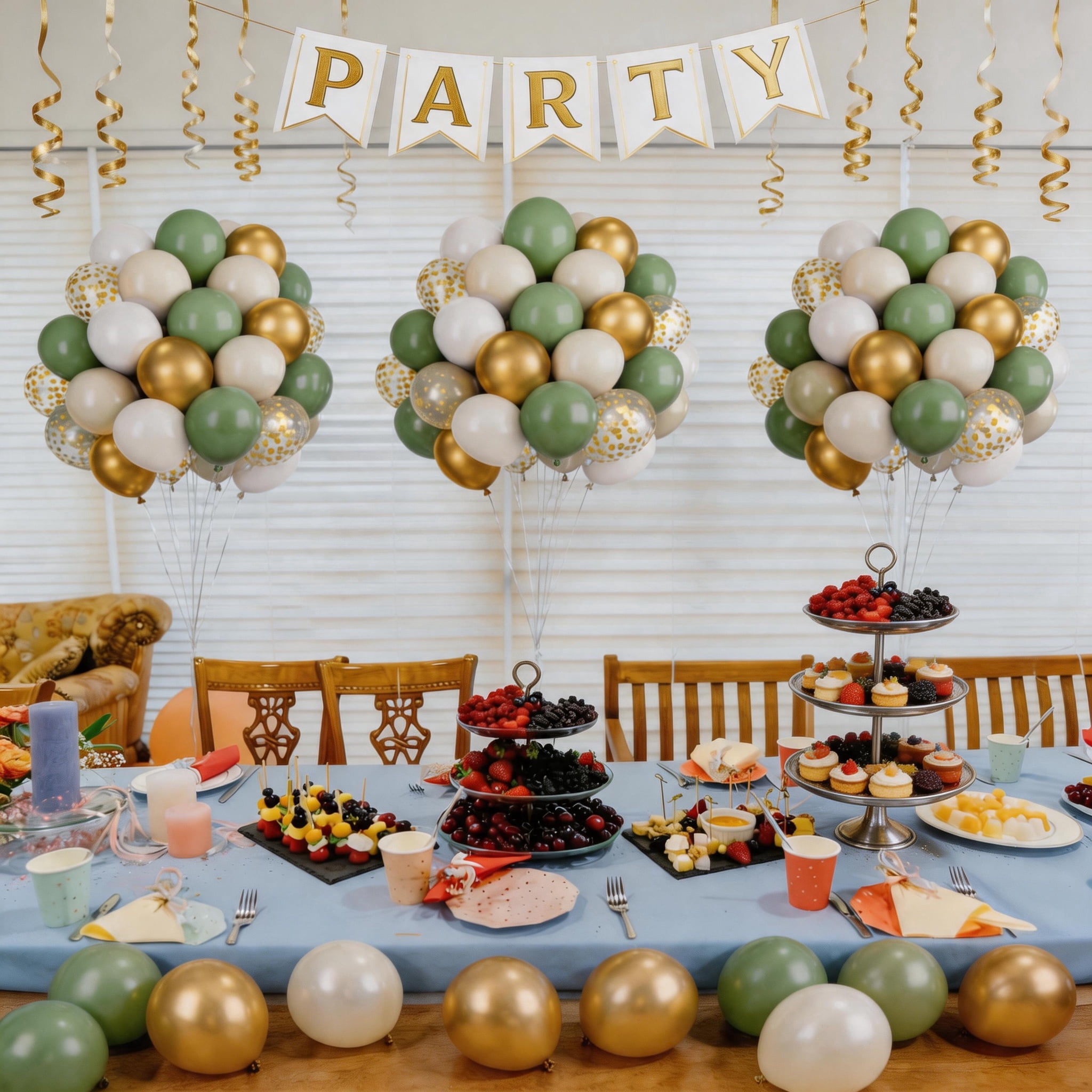 SANMLX Sage Green and Gold Balloon Arch Kit, Metallic and Matte Party Decorations (50 Pack, 12 in) k19y3